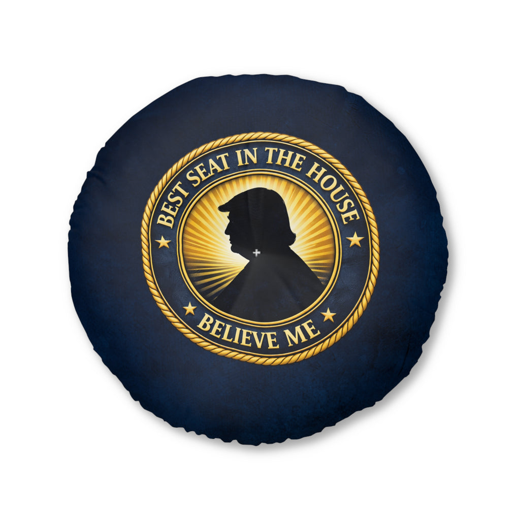 Best Seat in the House Floor Cushion – Political Parody Round Pillow