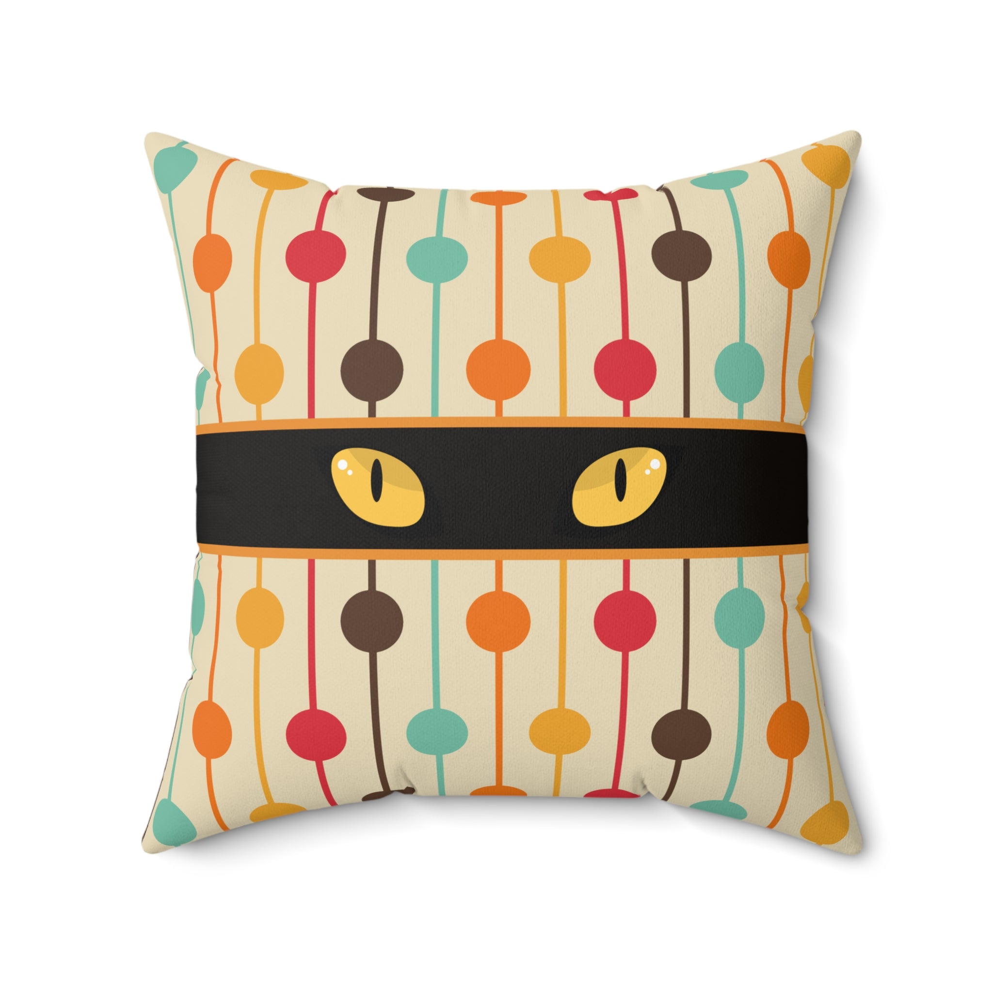 Mid-Century Cat Eyes Retro Throw Pillow