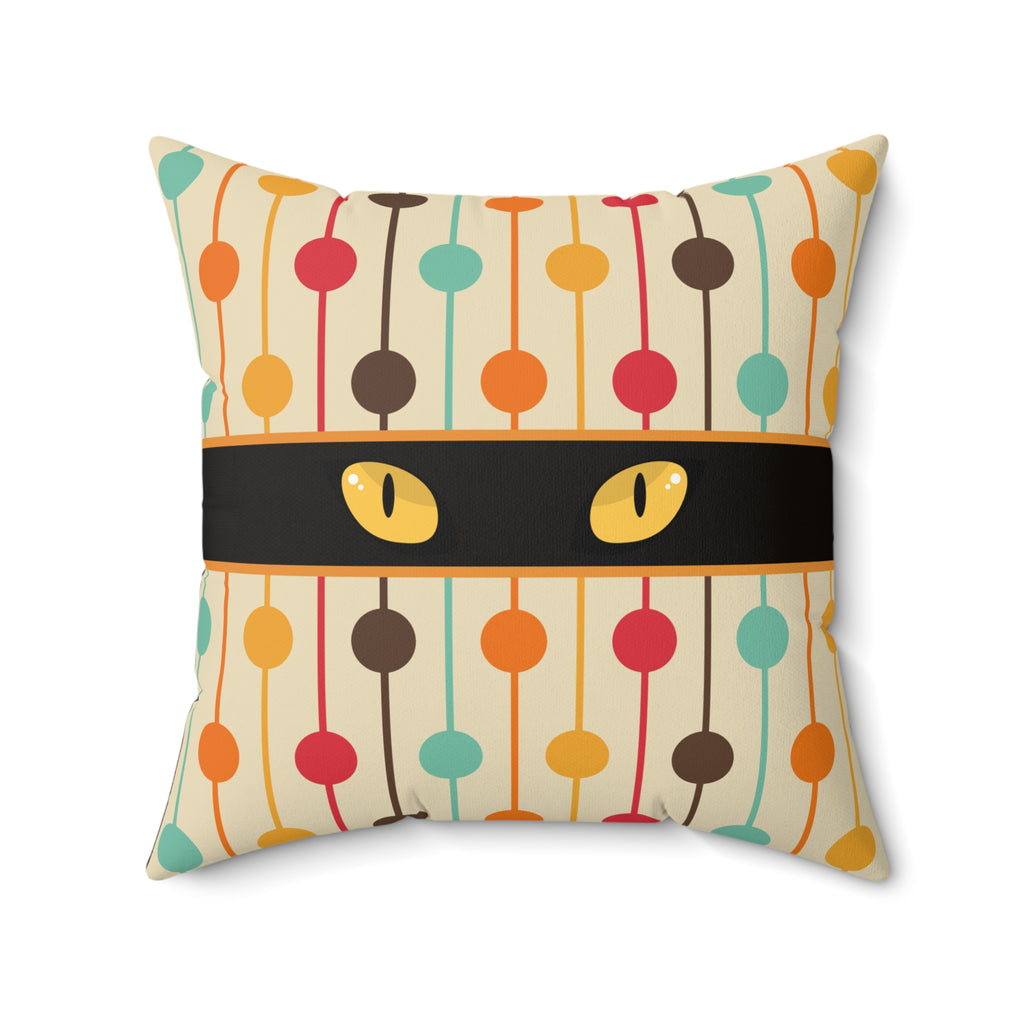 Mid-Century Cat Eyes Retro Throw Pillow