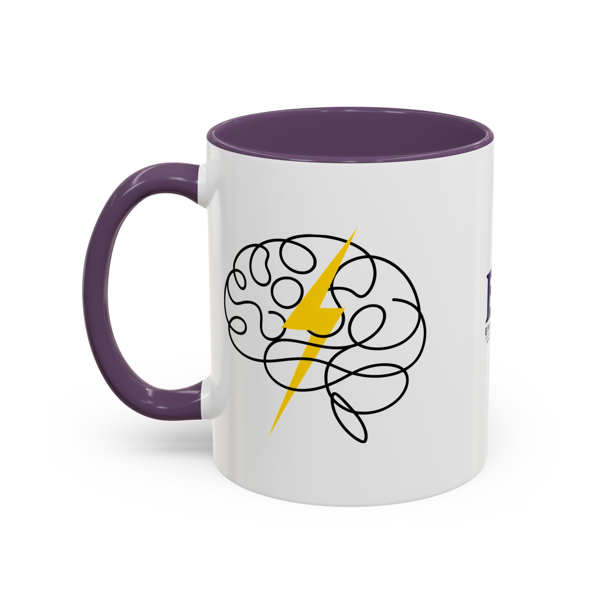 Brain Lightning Bolt Accent Coffee Mug