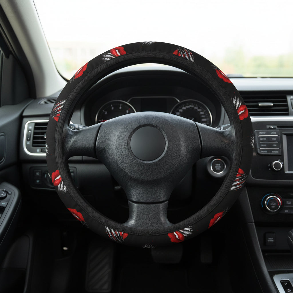Kiss & Claw Steering Wheel Cover – Sassy Red Lip Grip Cover