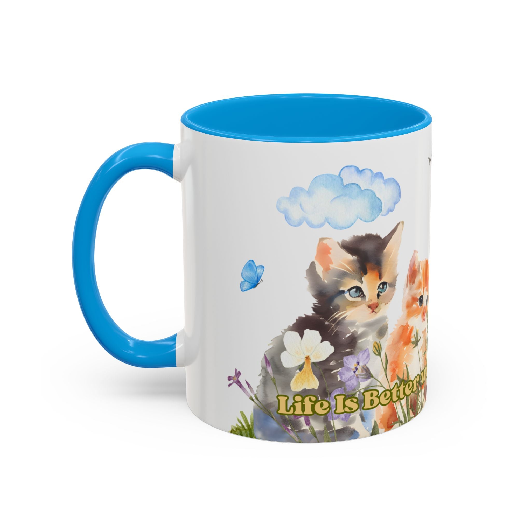 Life Is Better with Coffee and Cats Ceramic Mug