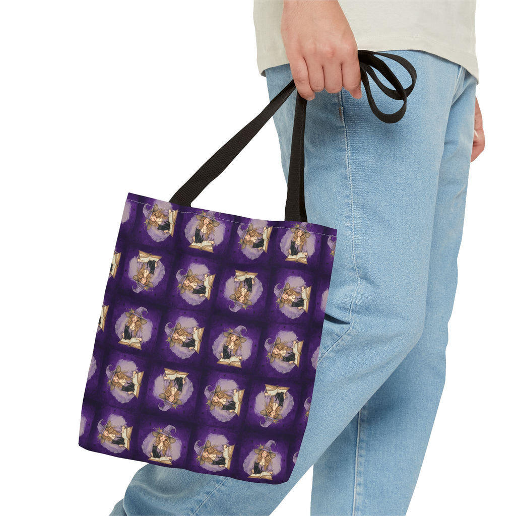 Vibrant Witchy Cat Lady Tote Bag