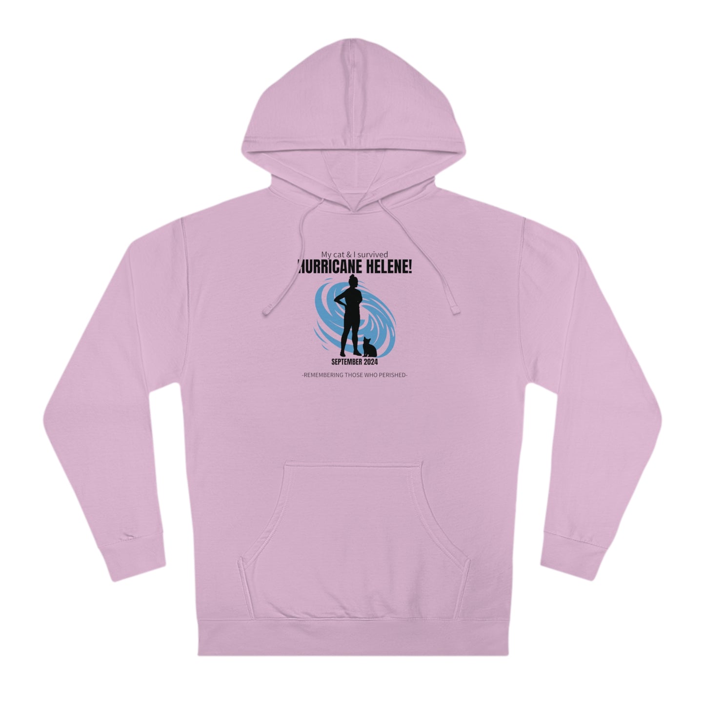Hurricane Helene Cat Lady Survivor Hooded Sweatshirt
