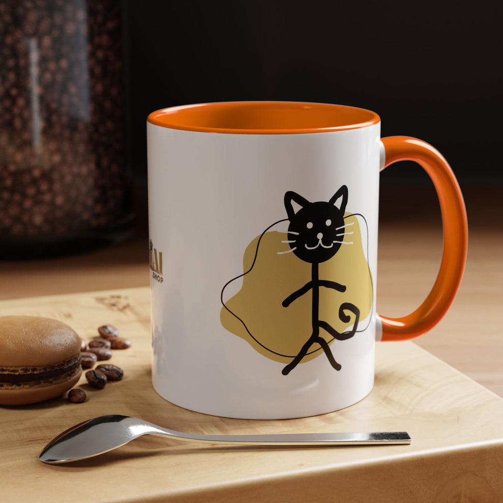 Playful Cat Accent Coffee Mug - 11oz & 15oz