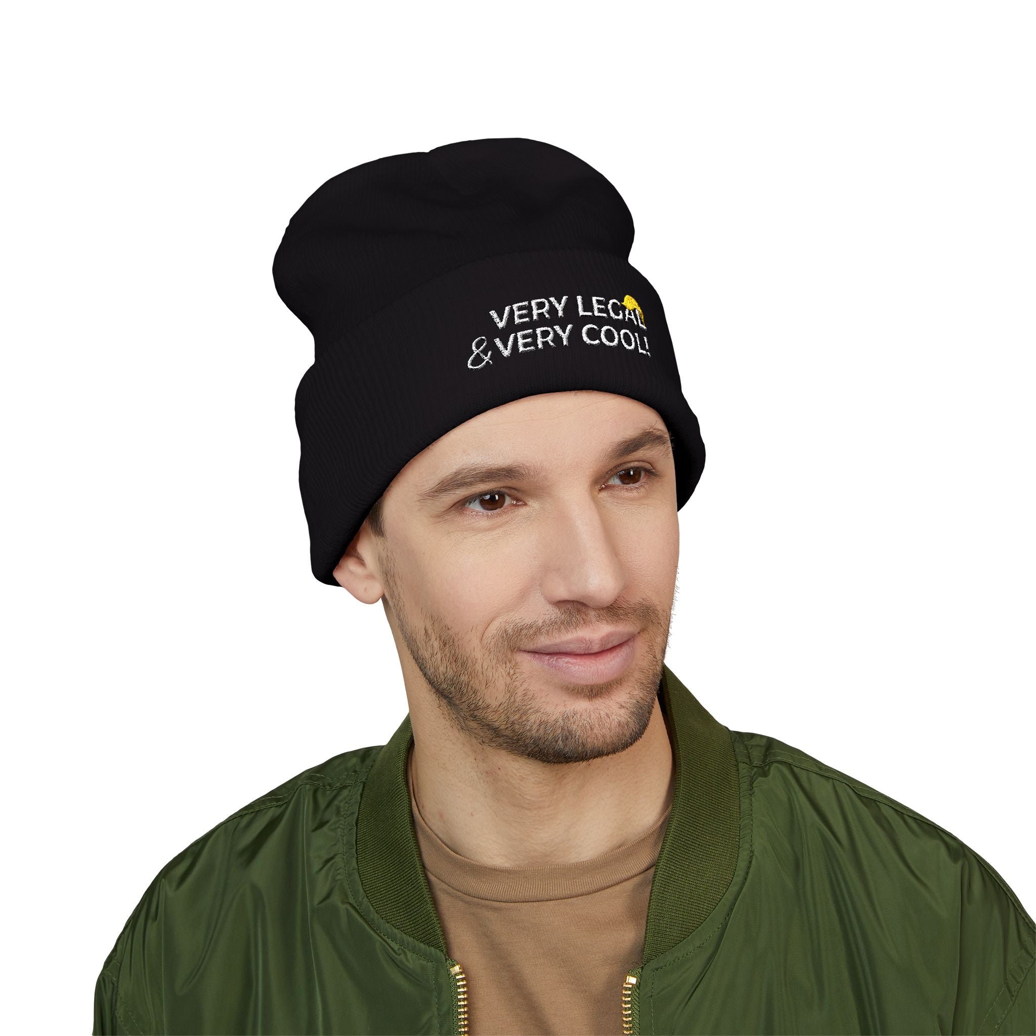Very Legal & Very Cool Embroidered Knit Beanie – Political Parody Winter Hat