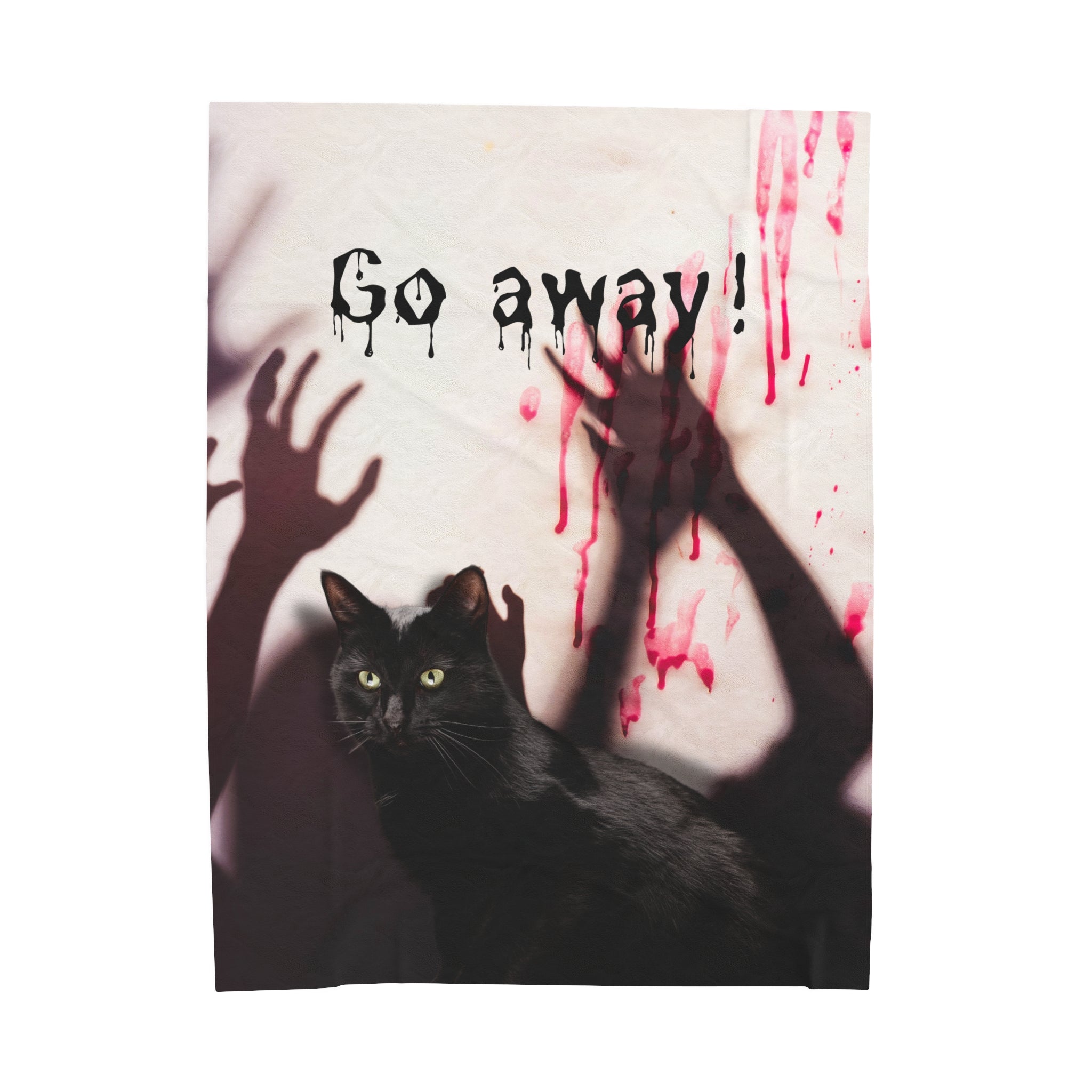 Photo depicting the ​Go Away Velveteen Plush Blanket from EpiAl's Shop.