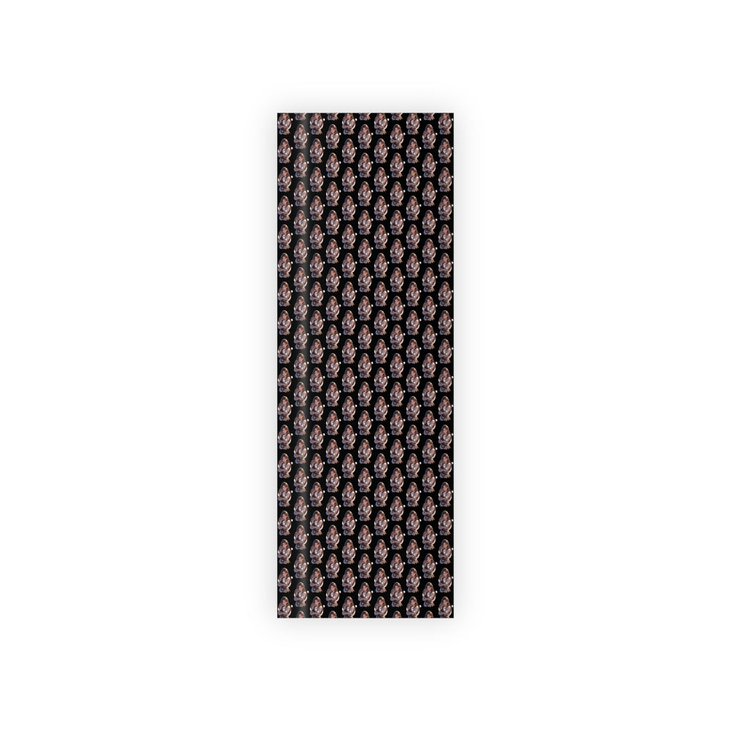 Chic Black Anime Cat Lady Gift Wrapping Paper Roll