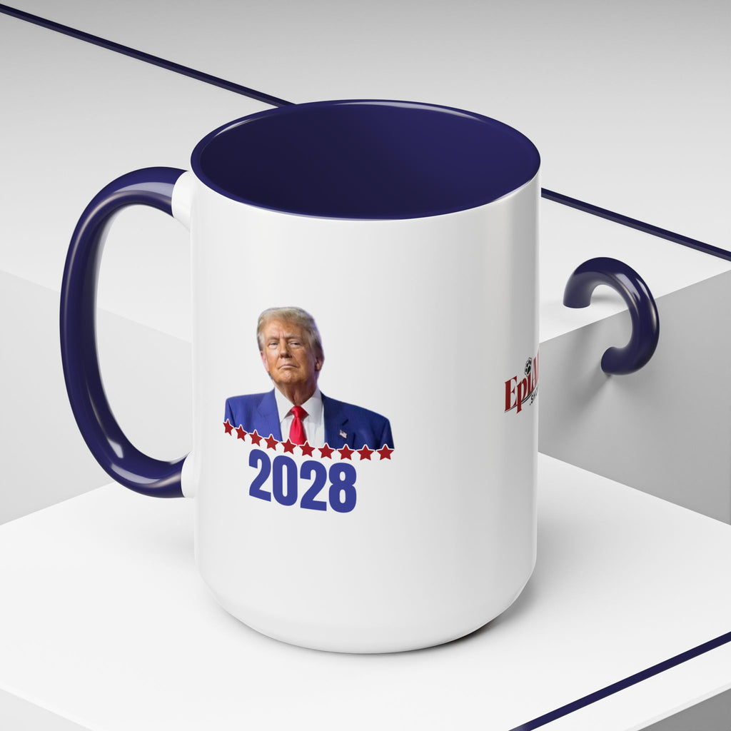 Trump 2028 Accent Coffee Mug - Ceramic Mug for Political Enthusiasts