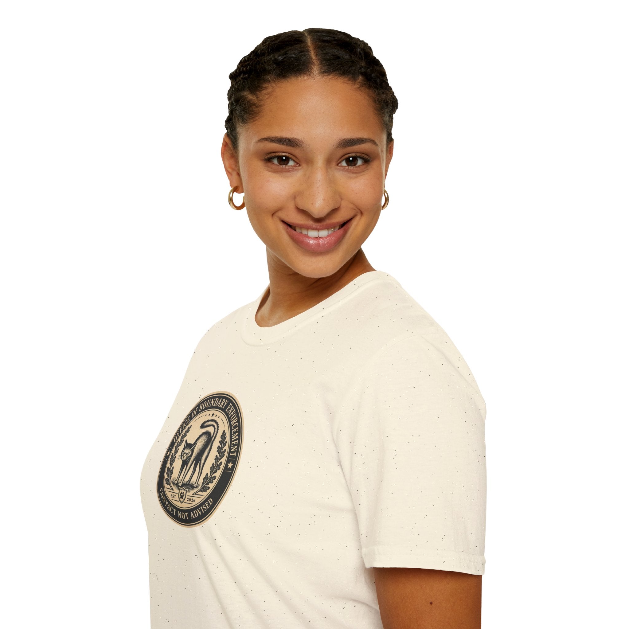 Office of Boundary Enforcement T-Shirt | Funny Cat Personal Space Tee