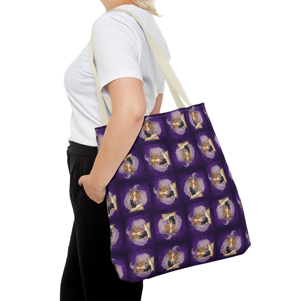 Vibrant Witchy Cat Lady Tote Bag