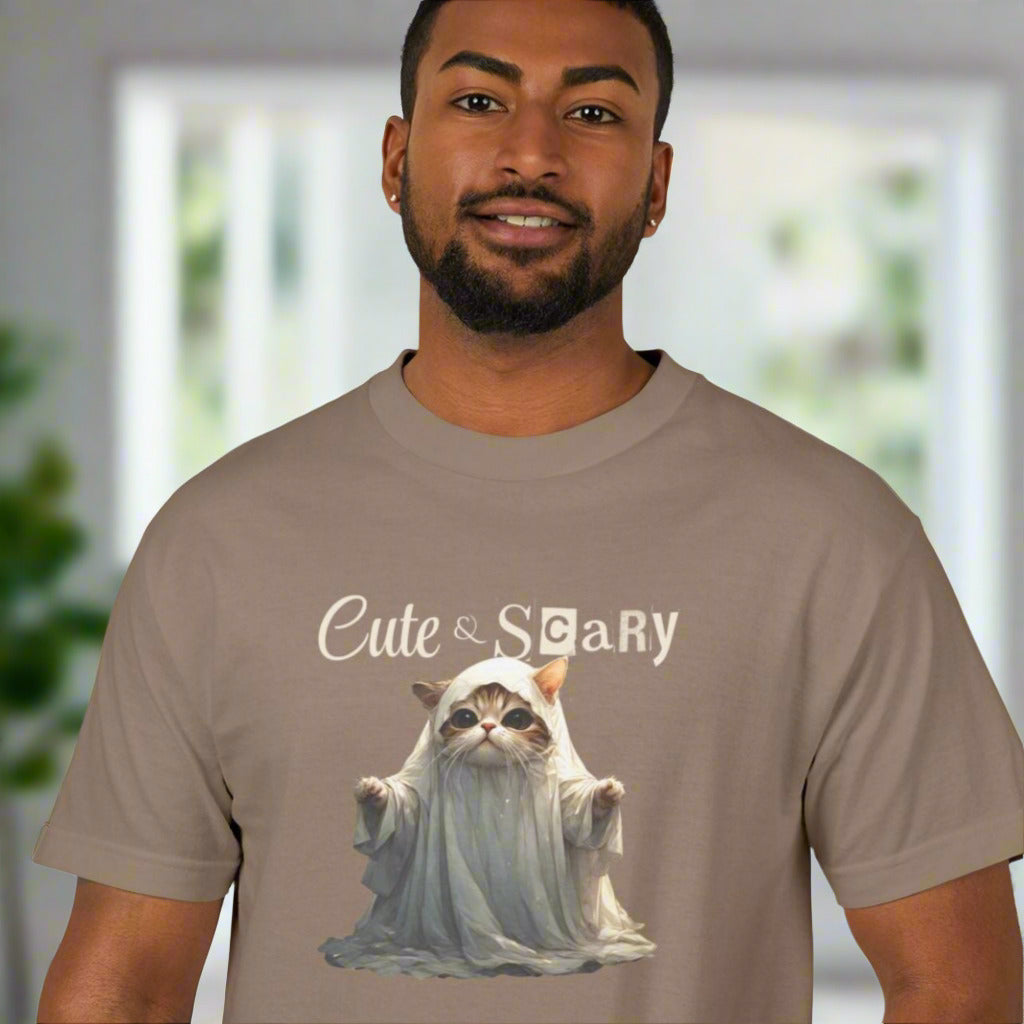 Cute & Scary Ghost Kitty Unisex Tee, Halloween Shirt