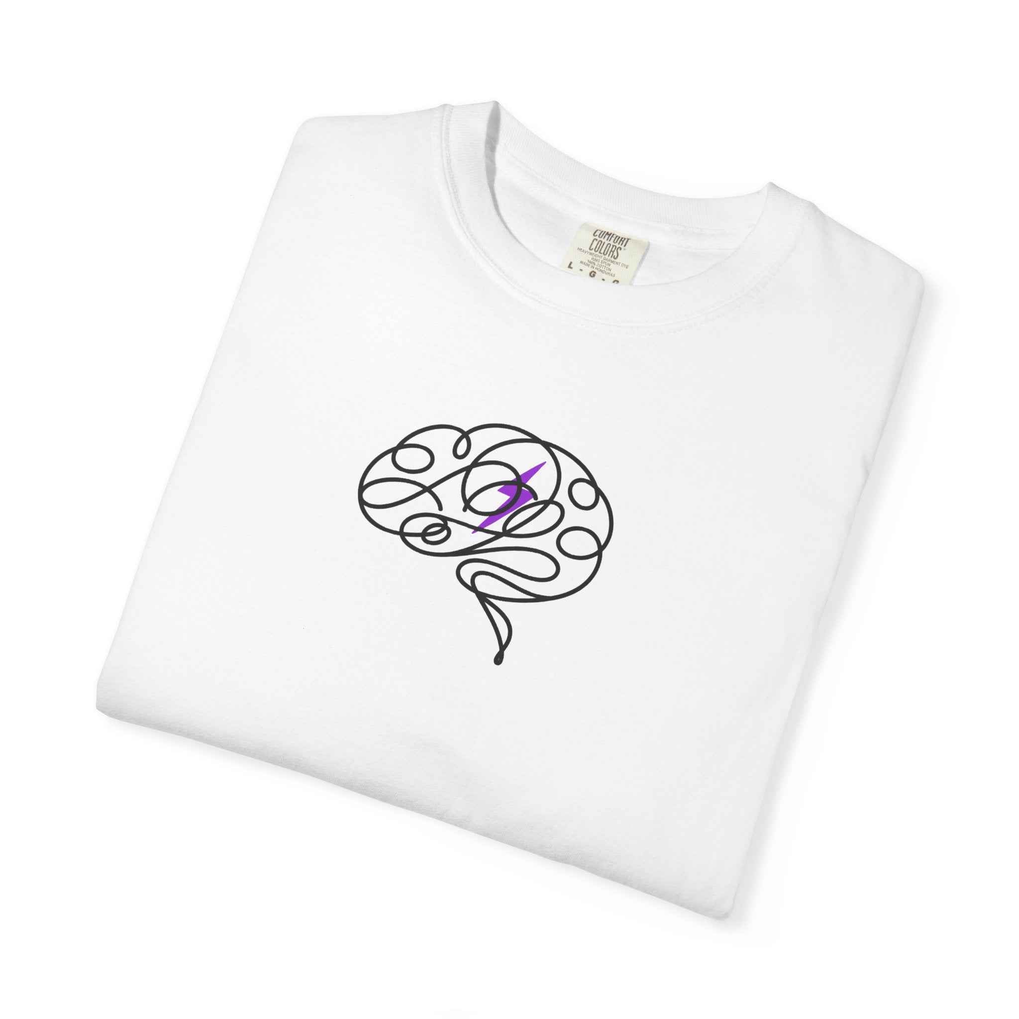 Abstract Brain Line Art T-Shirt – Epilepsy Awareness Edition