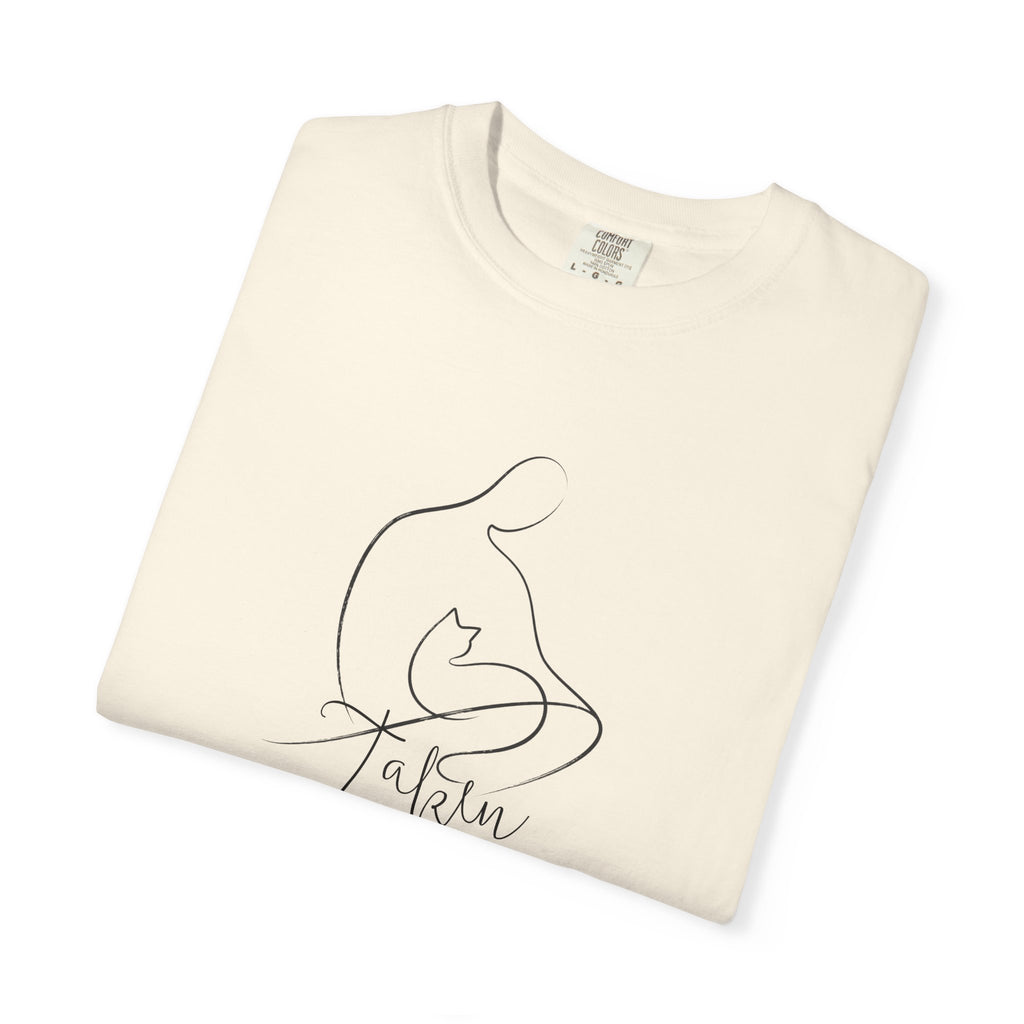 Taken | Abstract Person & Cat Line Art T-Shirt