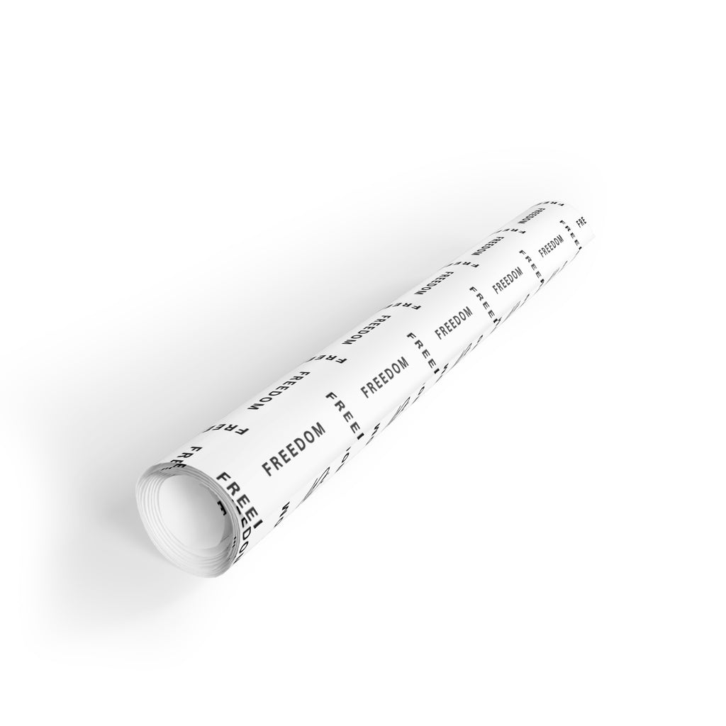 White Freedom-Themed Gift Wrapping Paper Roll, Statement Gift Wrap