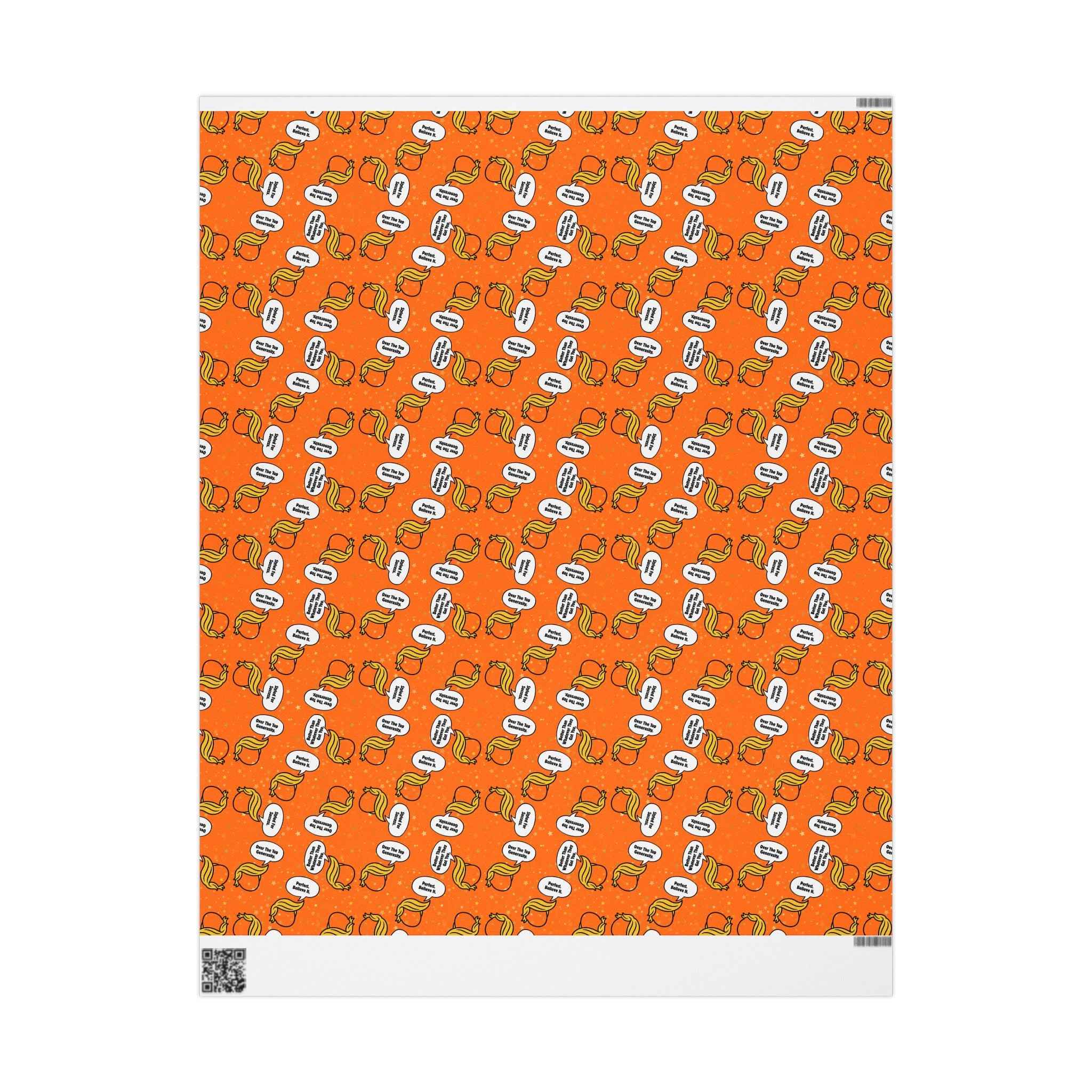 “Styled for Success” Parody Gift Wrap – Blonde Whoosh & Gold Stars