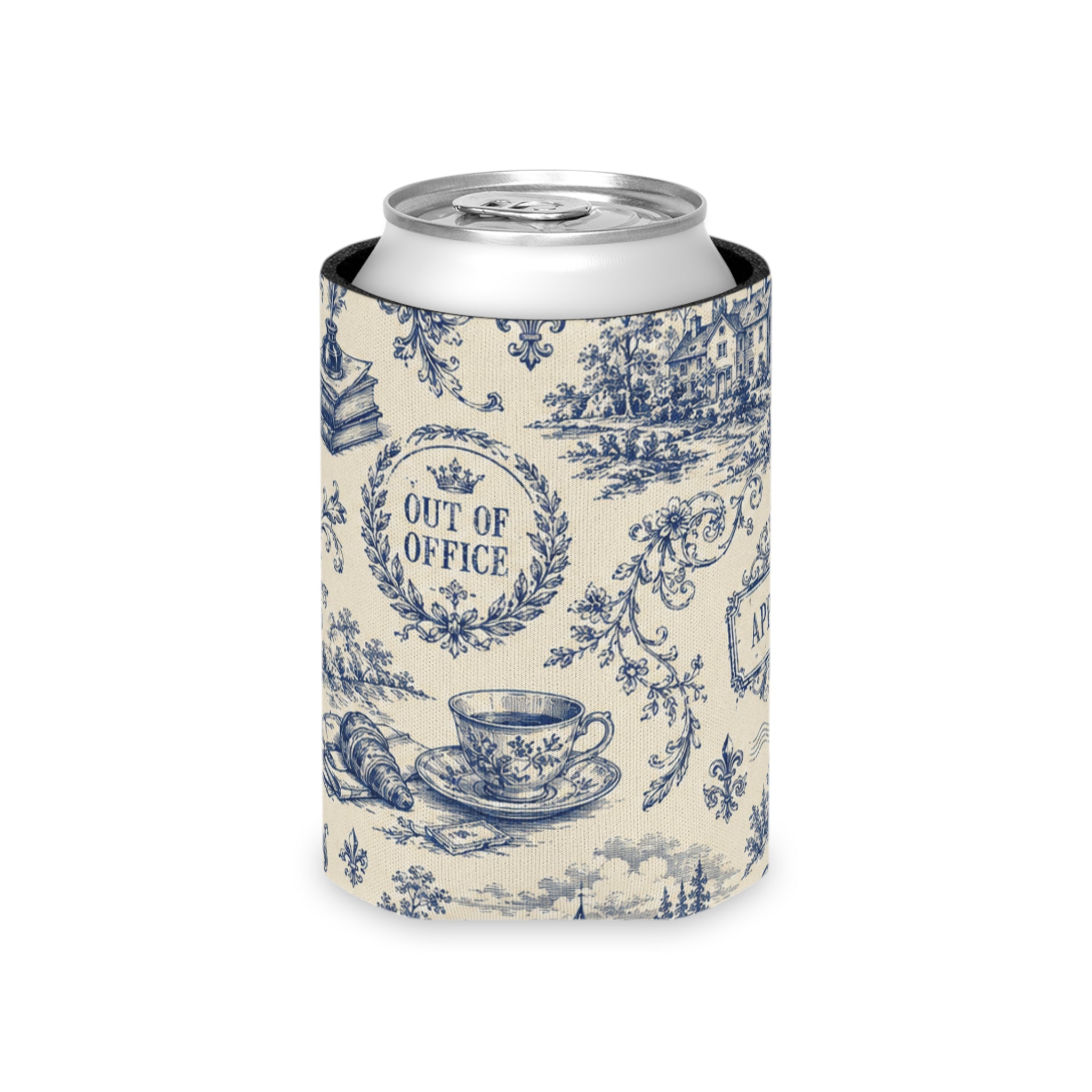 Out of Office Toile Can Cooler