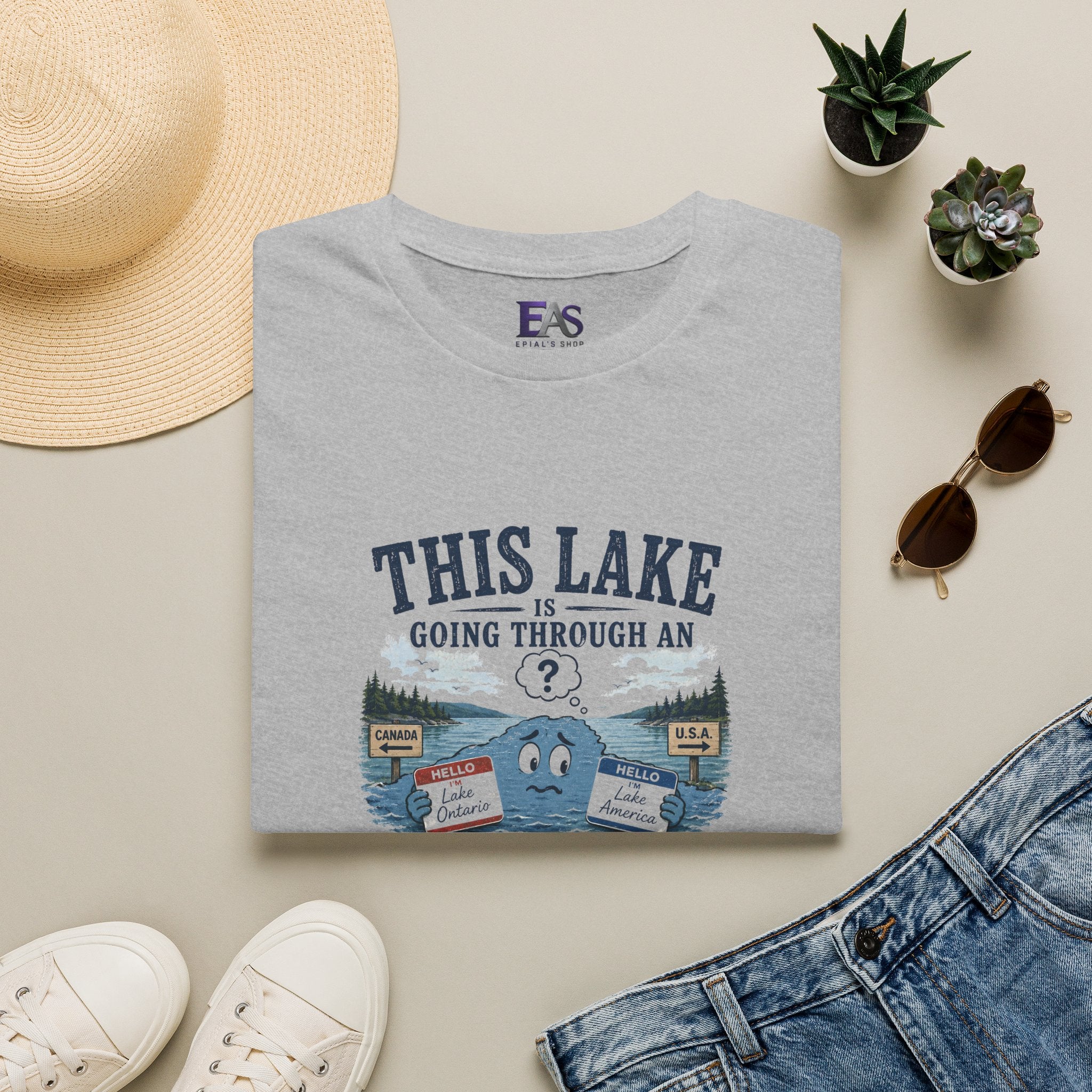 This Lake Is Going Through an Identity Crisis T-Shirt | Lake Ontario Lake America Humor