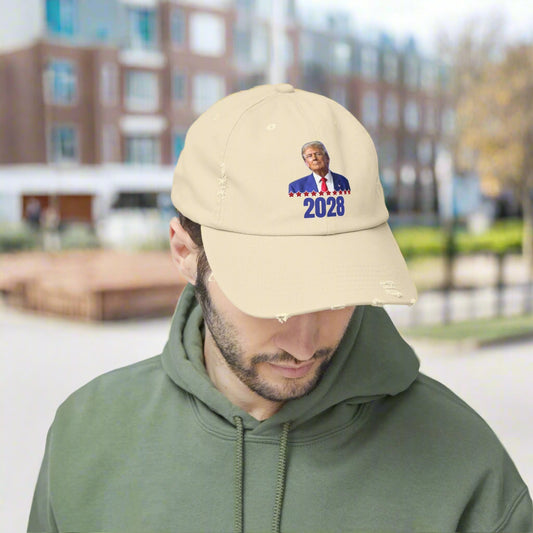 Unisex Distressed Cap - Vote 2028 with Iconic Design
