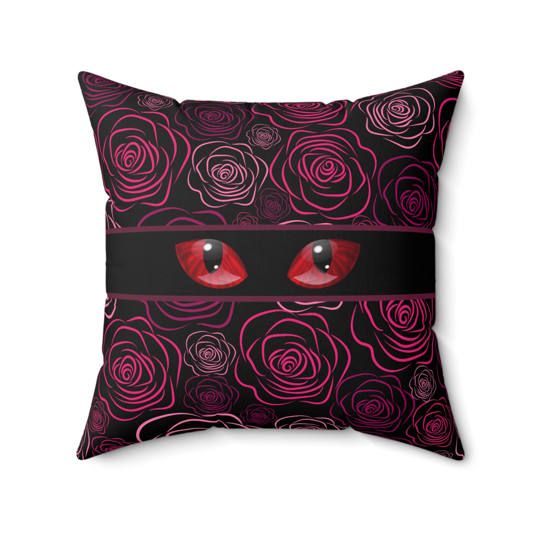 Moody Rose Cat Eyes Throw Pillow