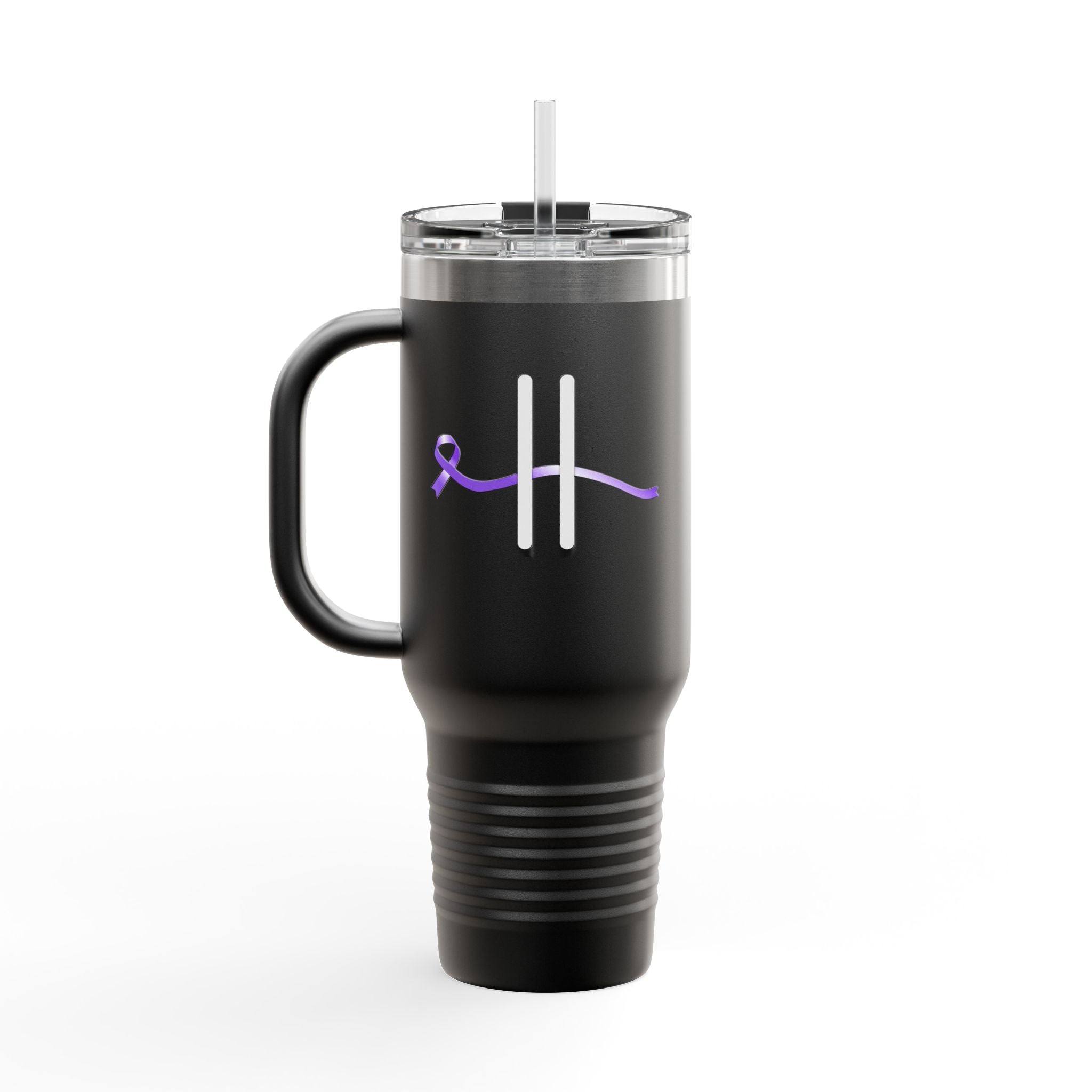 Pause | 40oz Insulated Travel Mug – Subtle Epilepsy Awareness