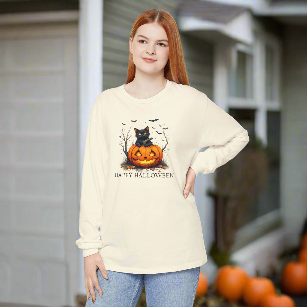 Happy Halloween Cat Long Sleeve T-Shirt