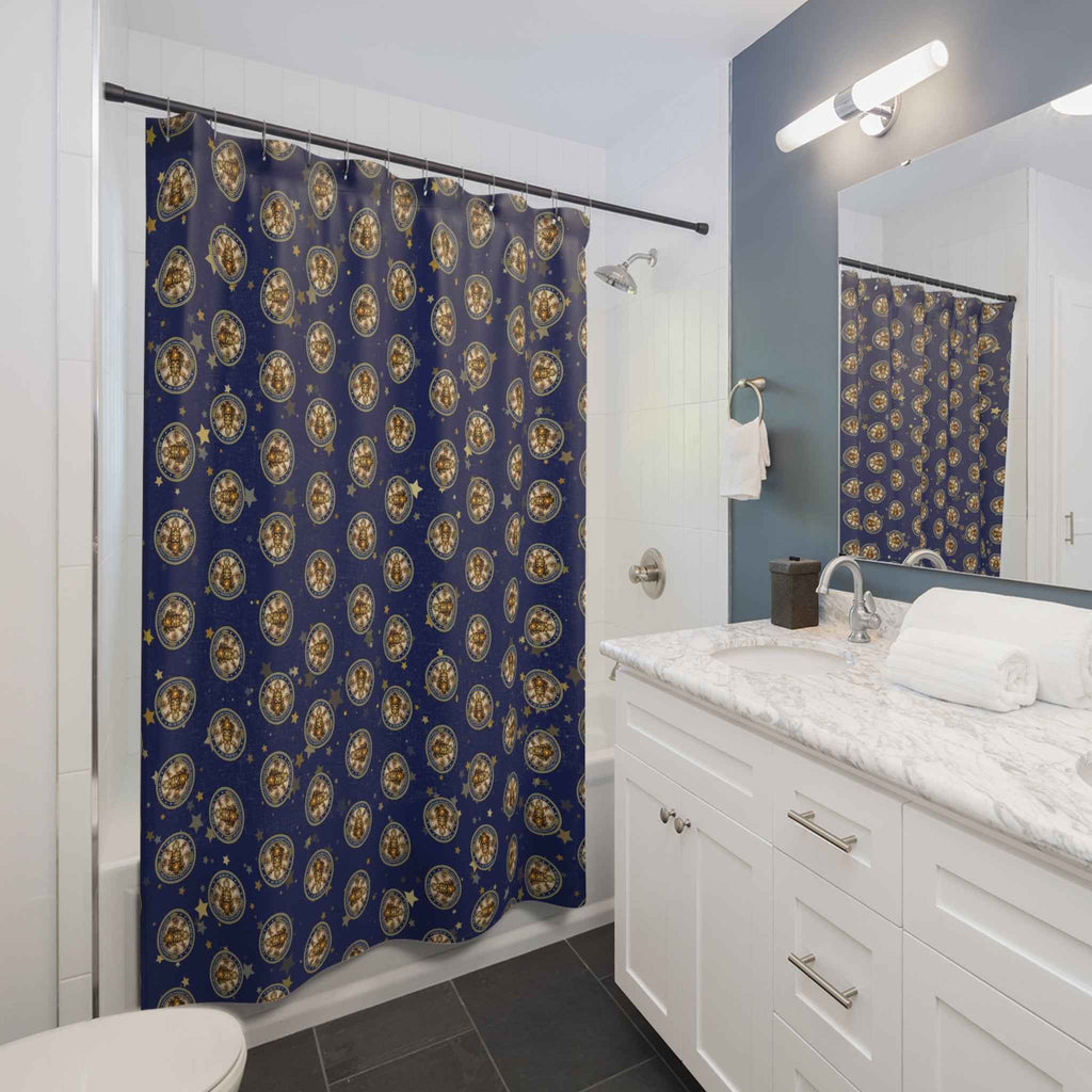 Bureau of Steam & Emotional Regulation Shower Curtain | Celestial Pattern