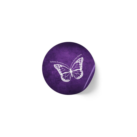 Butterfly Epilepsy Awareness Round Sticker Rolls