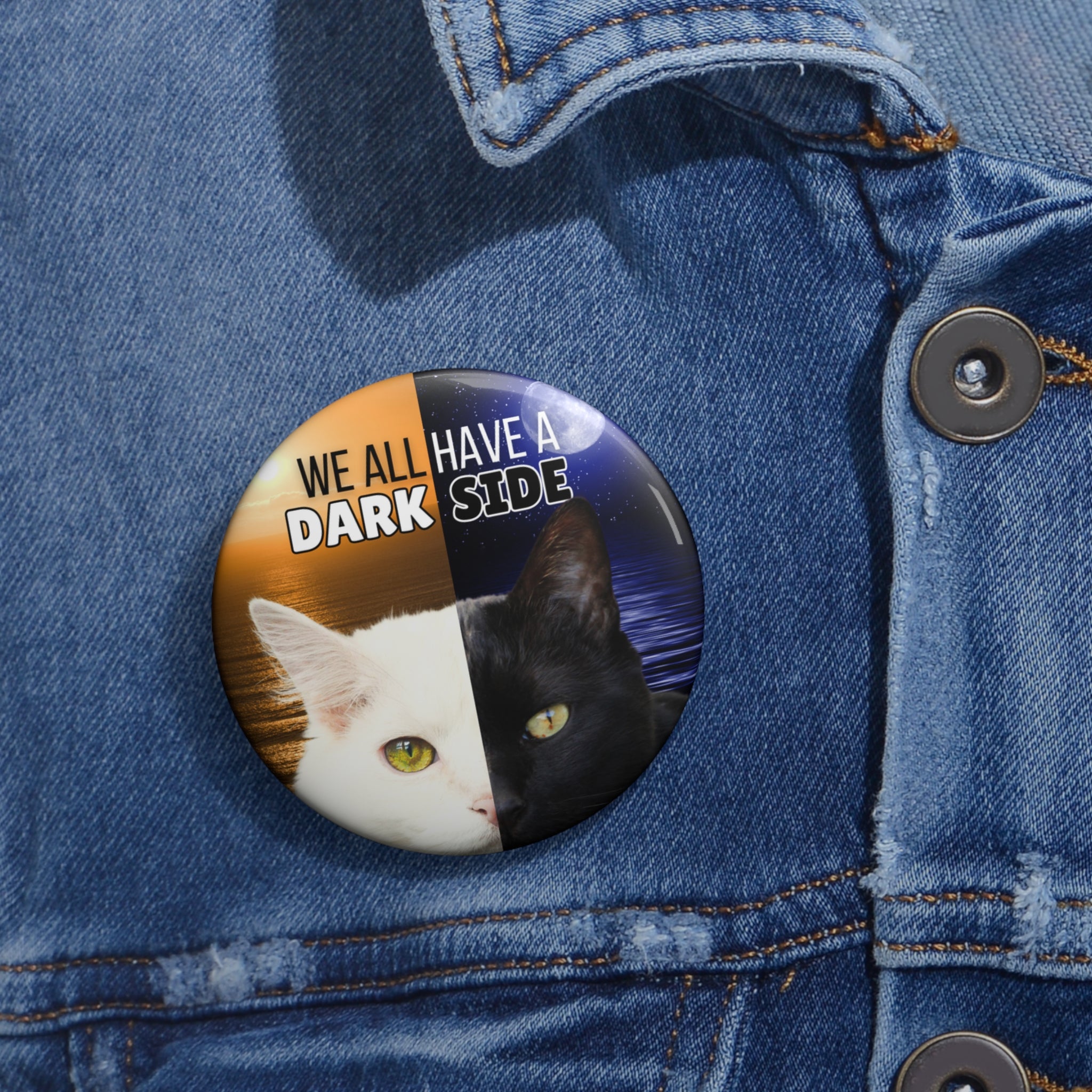 Photo depicting the ​Dark Side Pin Buttons from EpiAl's Shop.