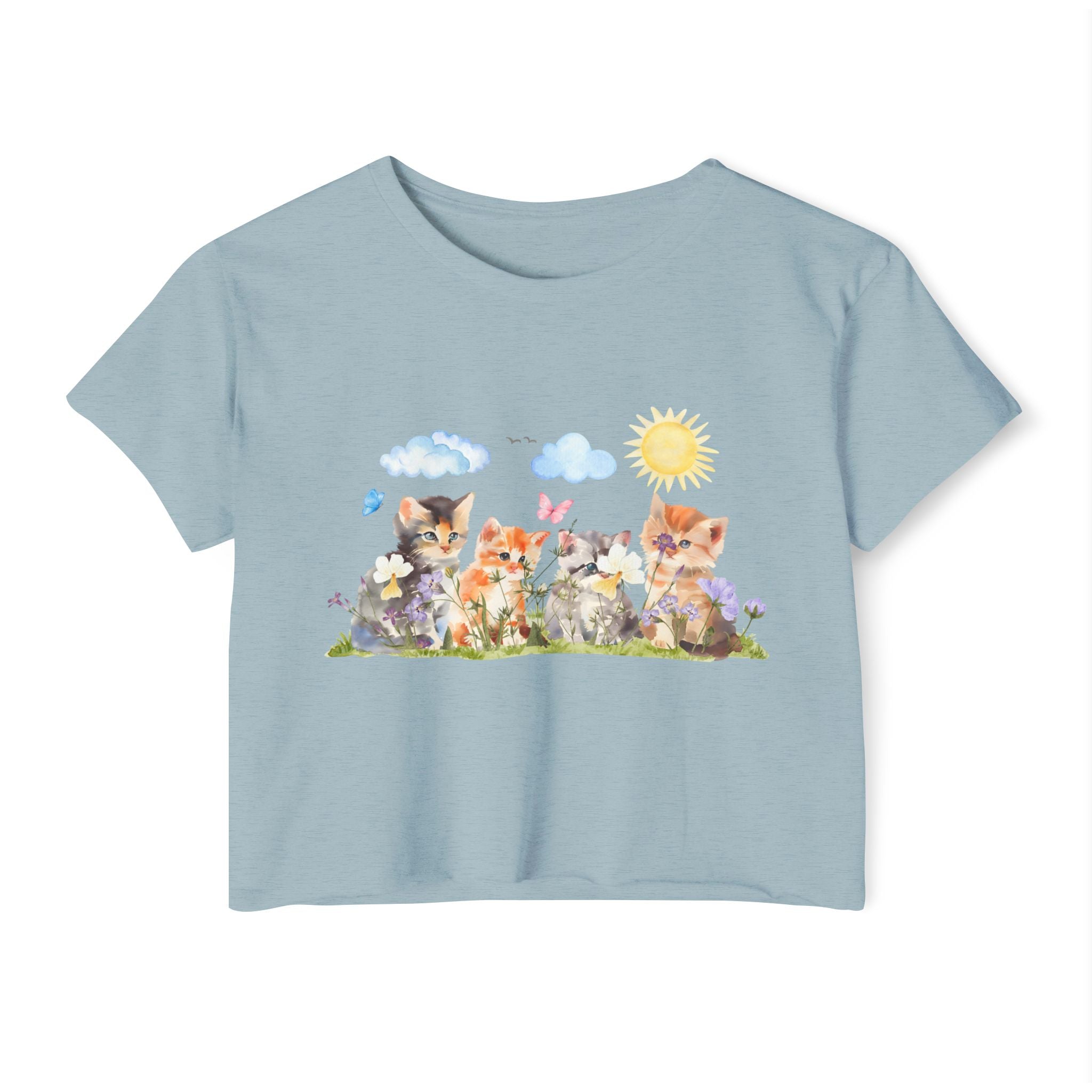 Whiskers in Bloom Watercolor Crop Top