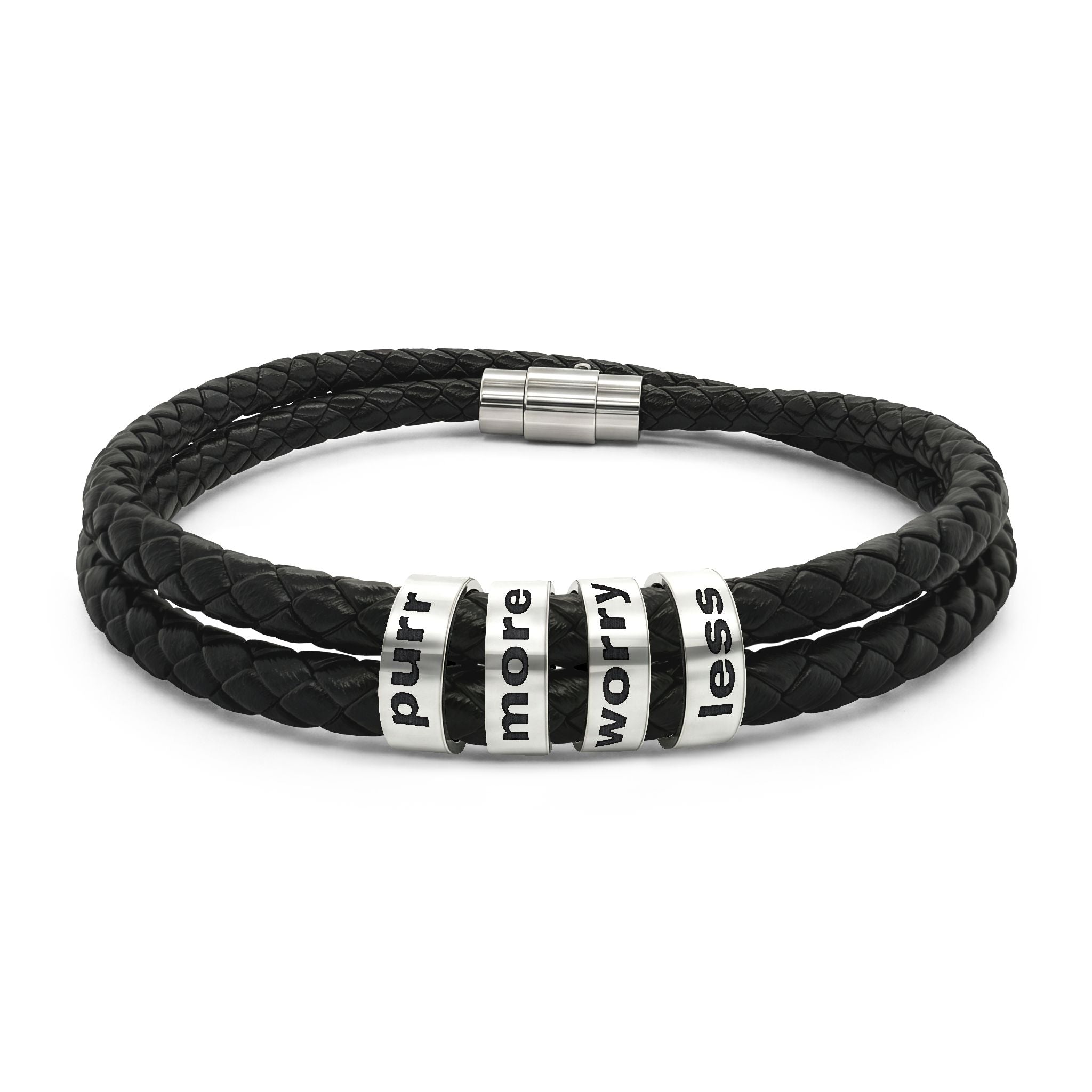 Purr More Worry Less Leather Bracelet