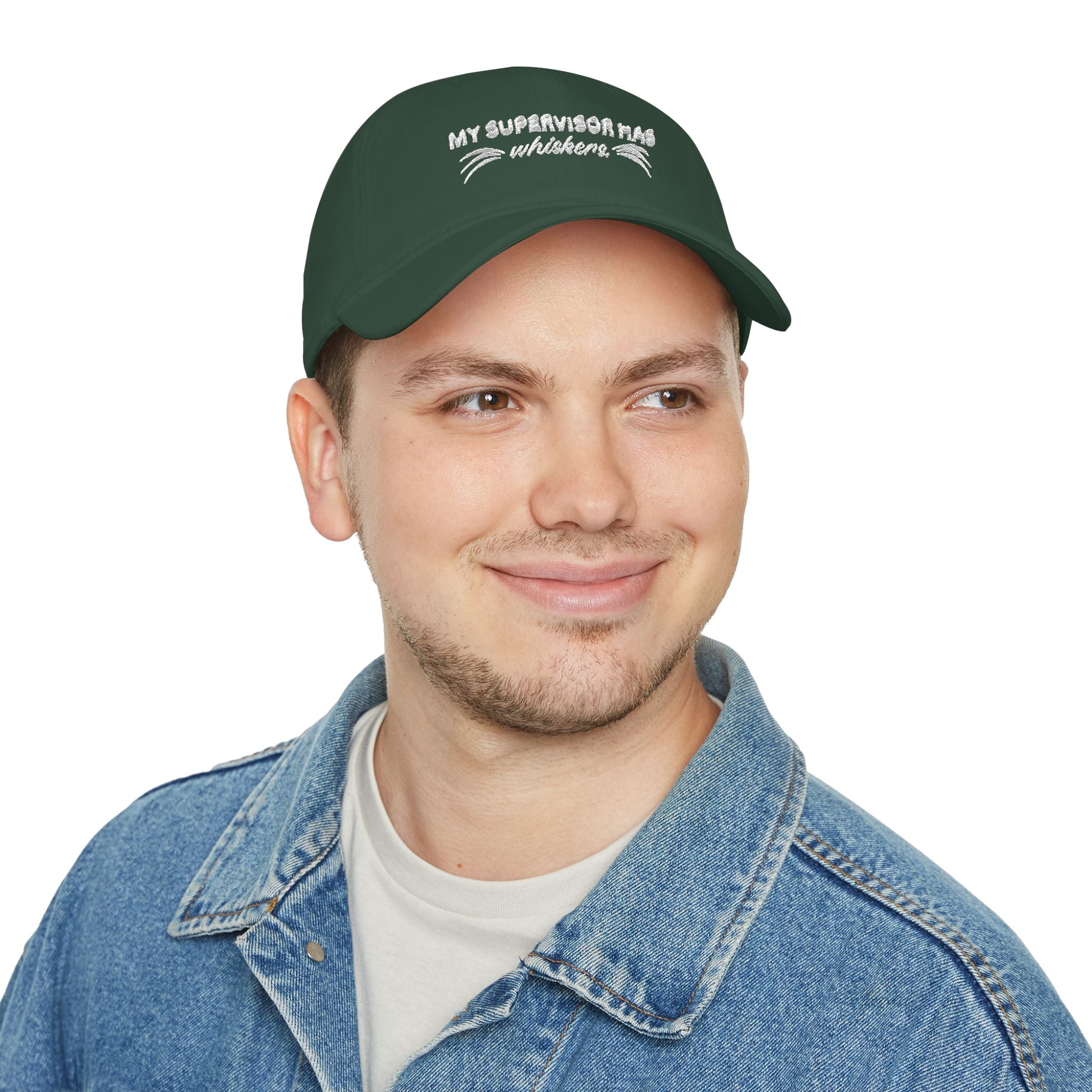 My Supervisor Has Whiskers Embroidered Cat Lover Baseball Cap
