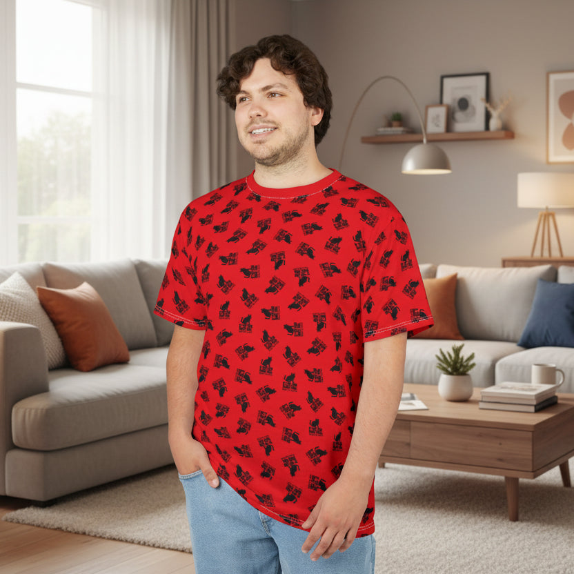 If You Can Read This You’re Too Close – Red All-Over Print Unisex T-Shirt