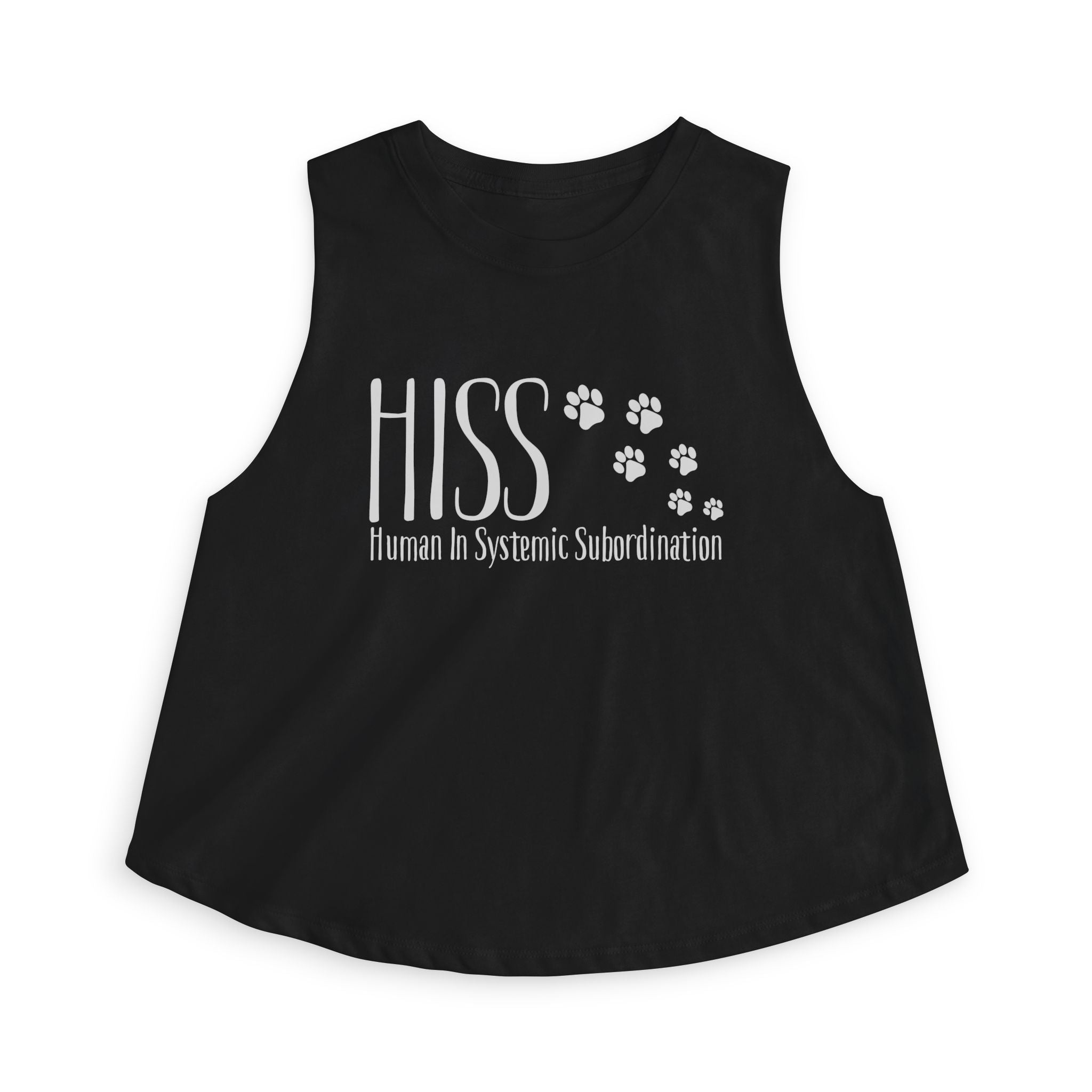 HISS Crop Tank – Human in Systemic Subordination Cat Crop Top