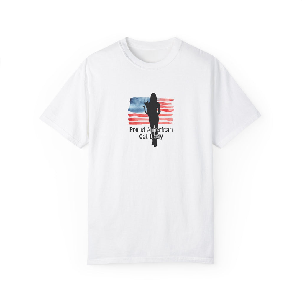 Proud American Cat Lady T-Shirt - Casual Unisex Tee for Cat Lovers