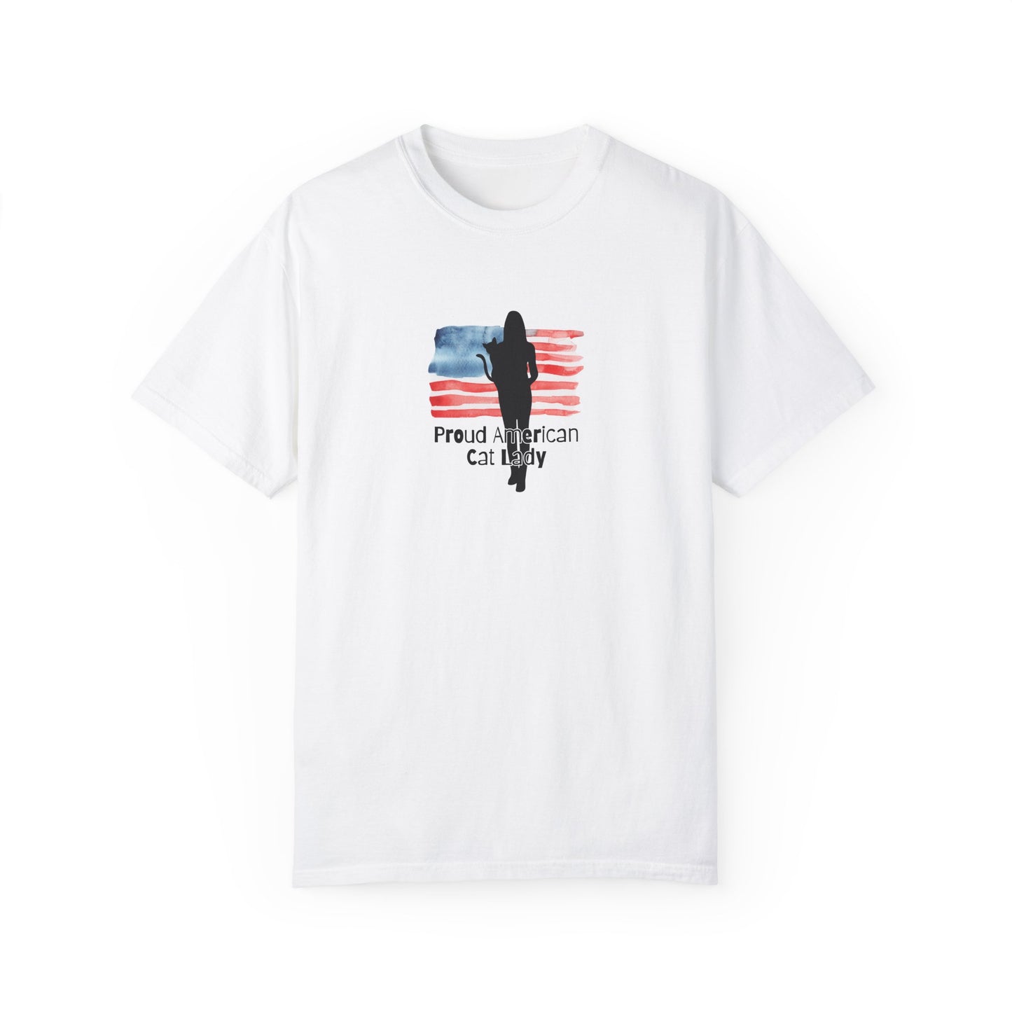 Proud American Cat Lady T-Shirt - Casual Unisex Tee for Cat Lovers