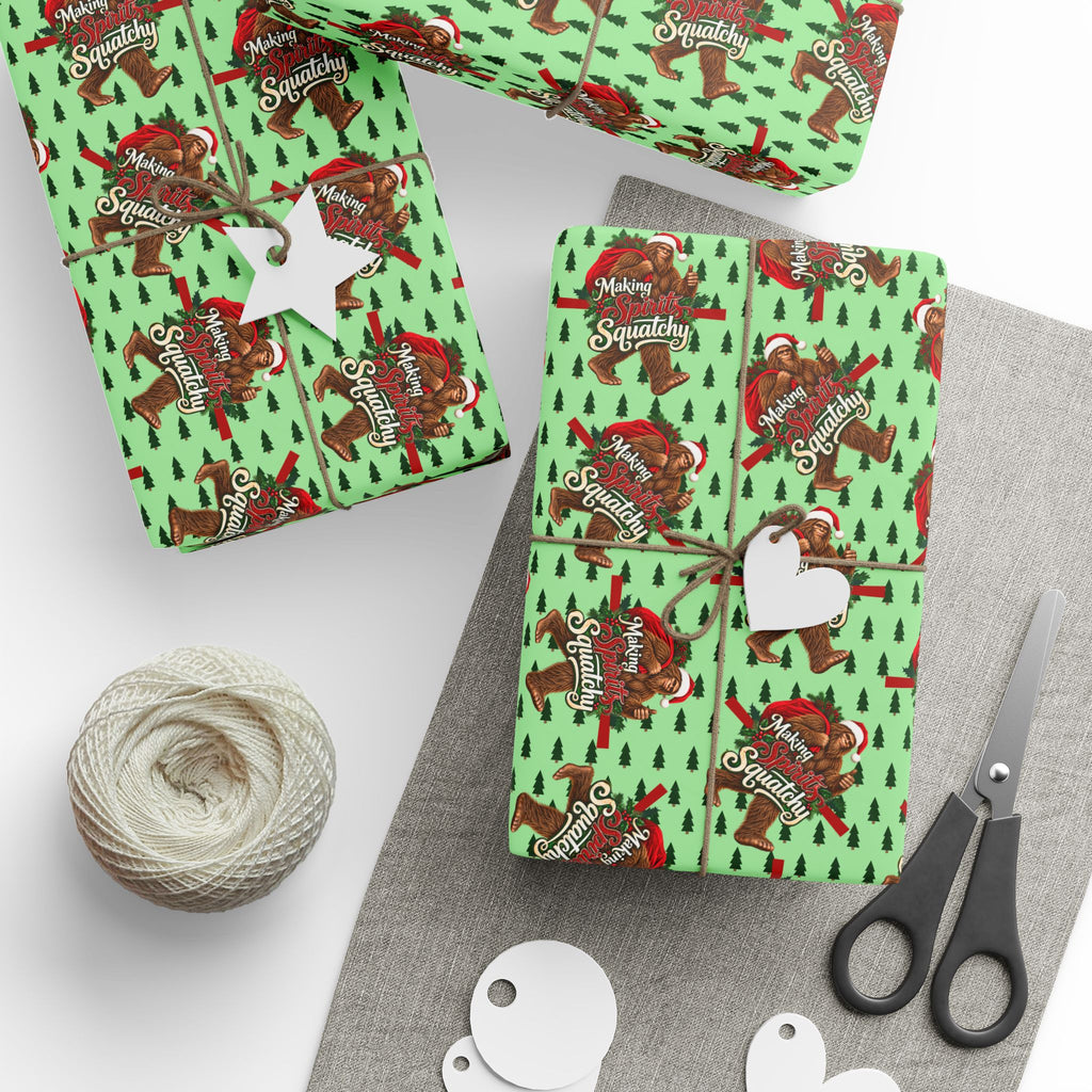 Making Spirits Squatchy Christmas Wrapping Paper | Bigfoot Holiday Gift Wrap