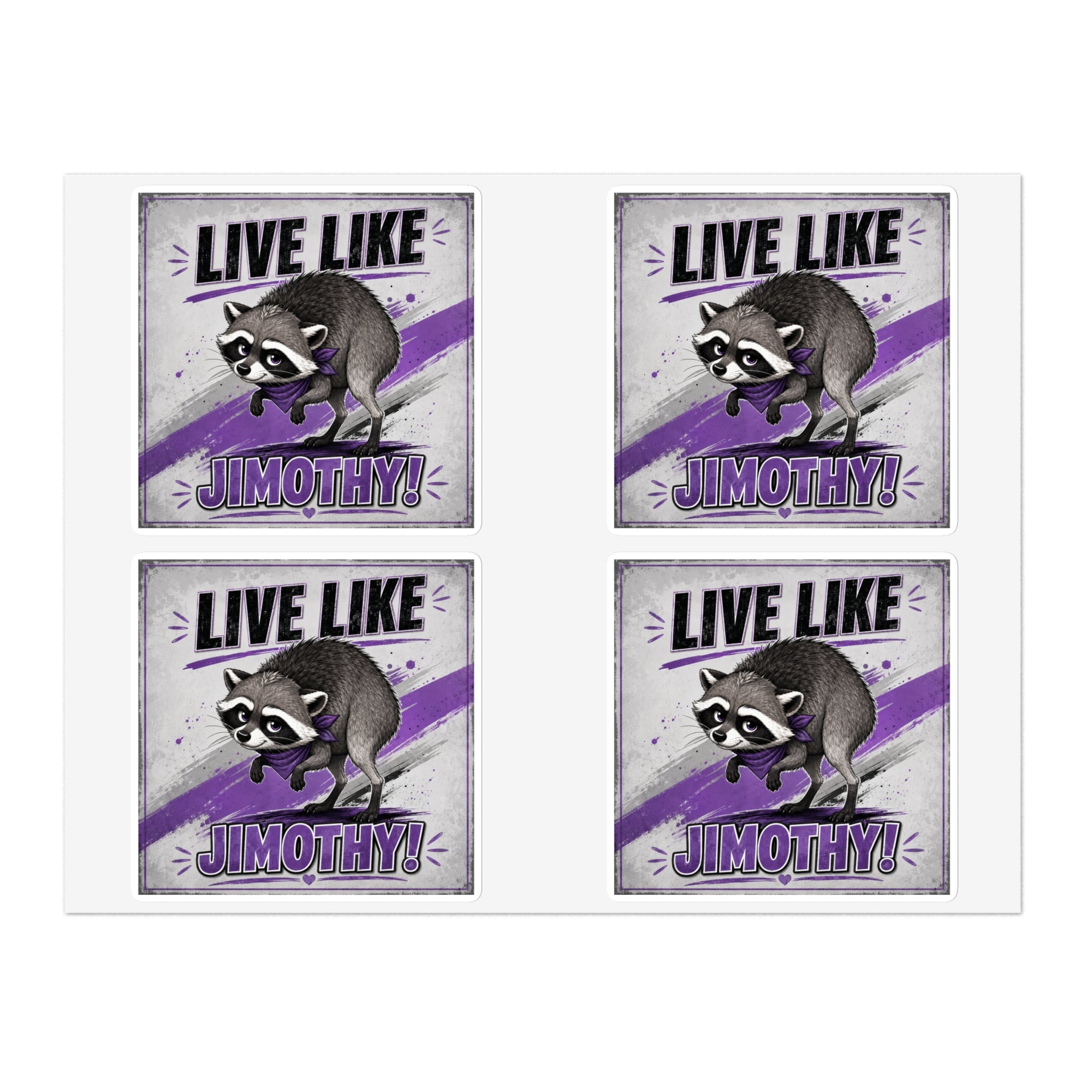 Live Like Jimothy Raccoon Sticker Sheets | Set of 5