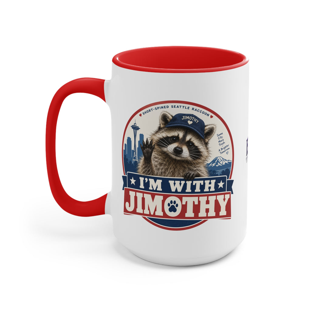 I’m With Jimothy Raccoon Accent Coffee Mug