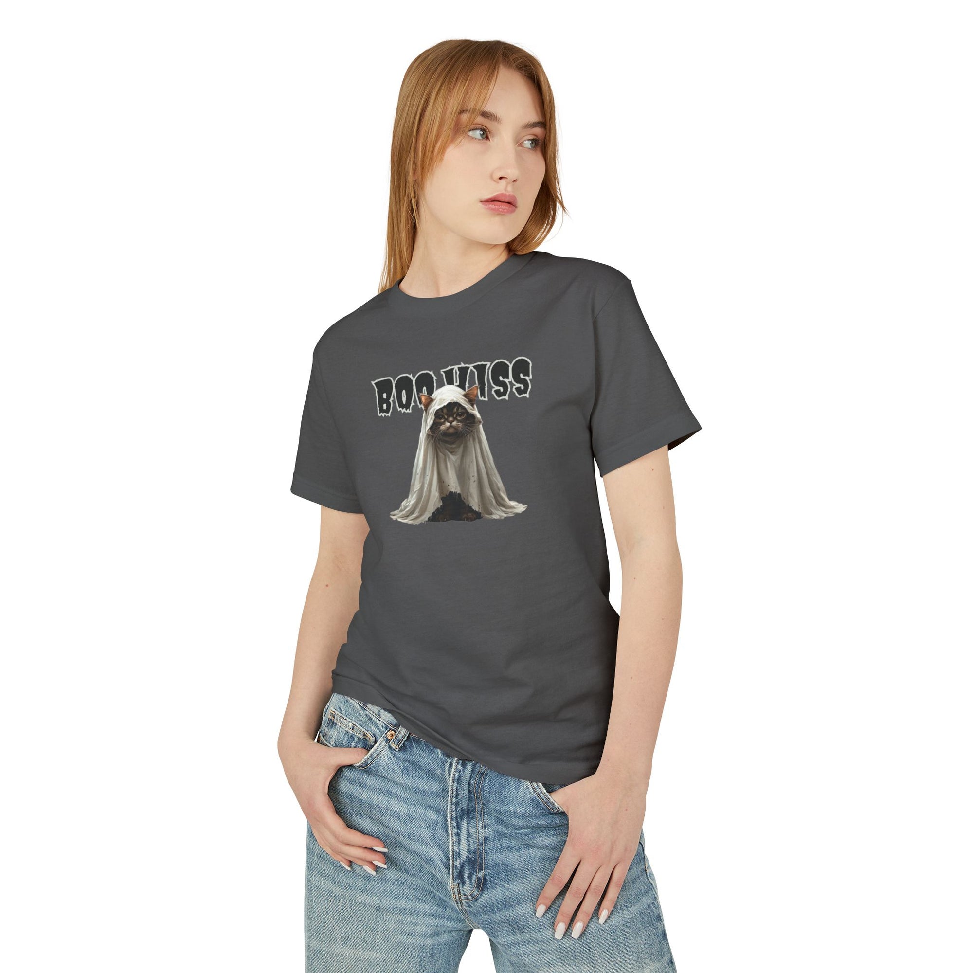Boo Hiss Ghost Kitty Unisex Tee, Halloween Shirt
