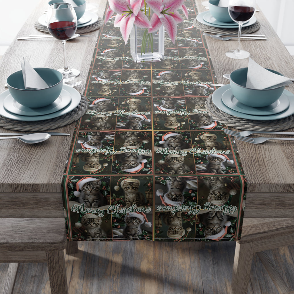 Meowy Christmas Festive Table Runner