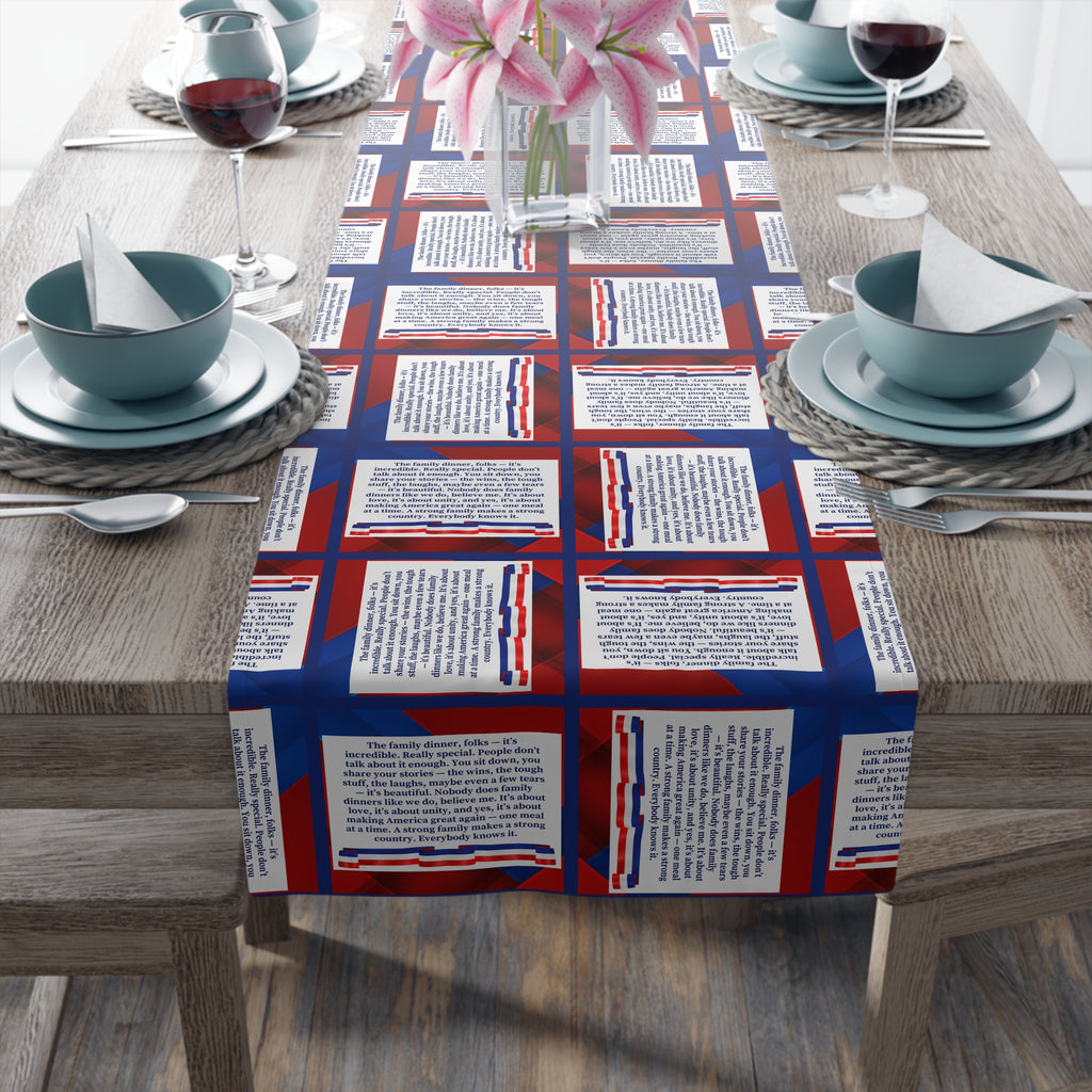 Make Family Dinners Great Again Parody Table Runner – Funny Political Décor