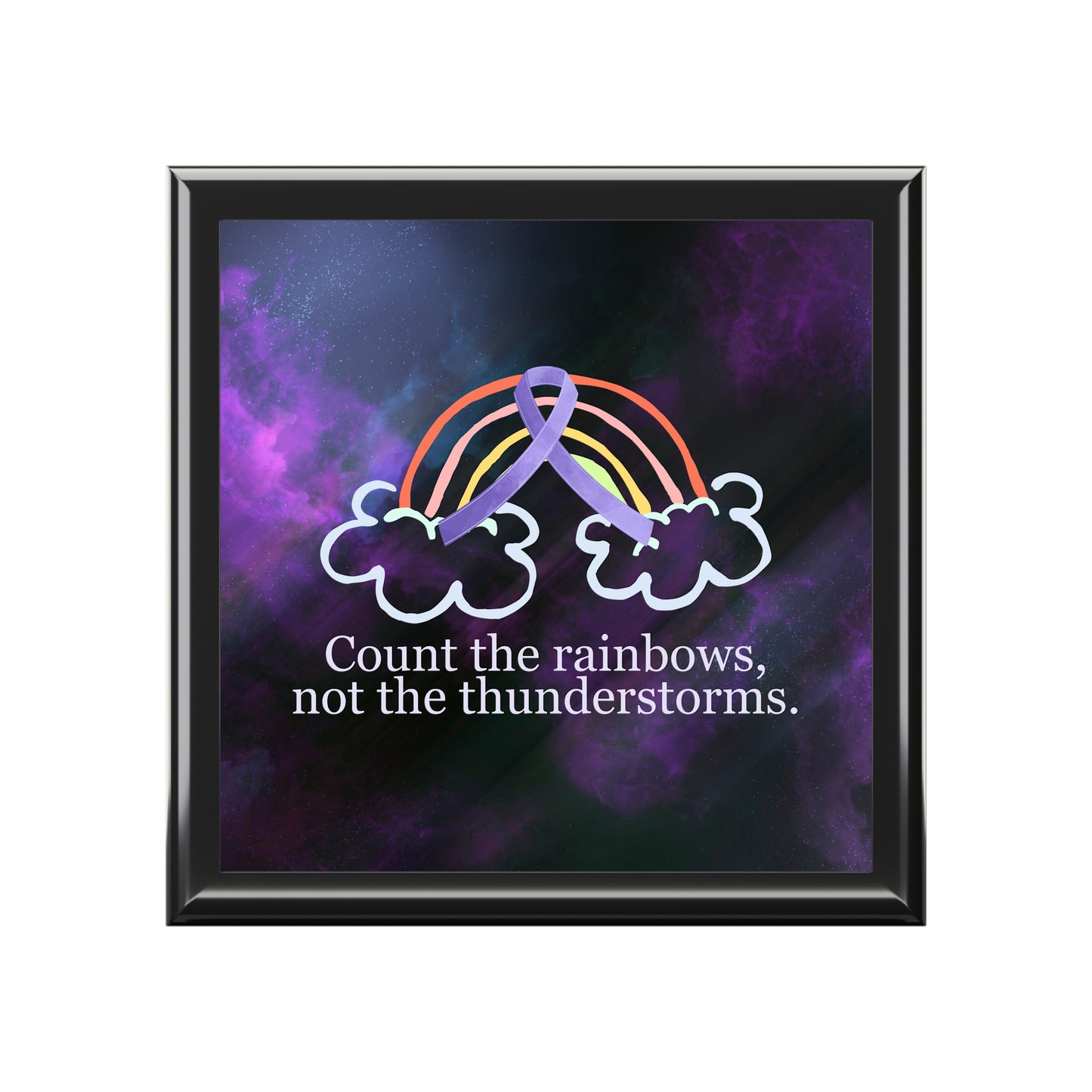Inspirational Jewelry Box - 'Count the Rainbows, Not the Thunderstorms'