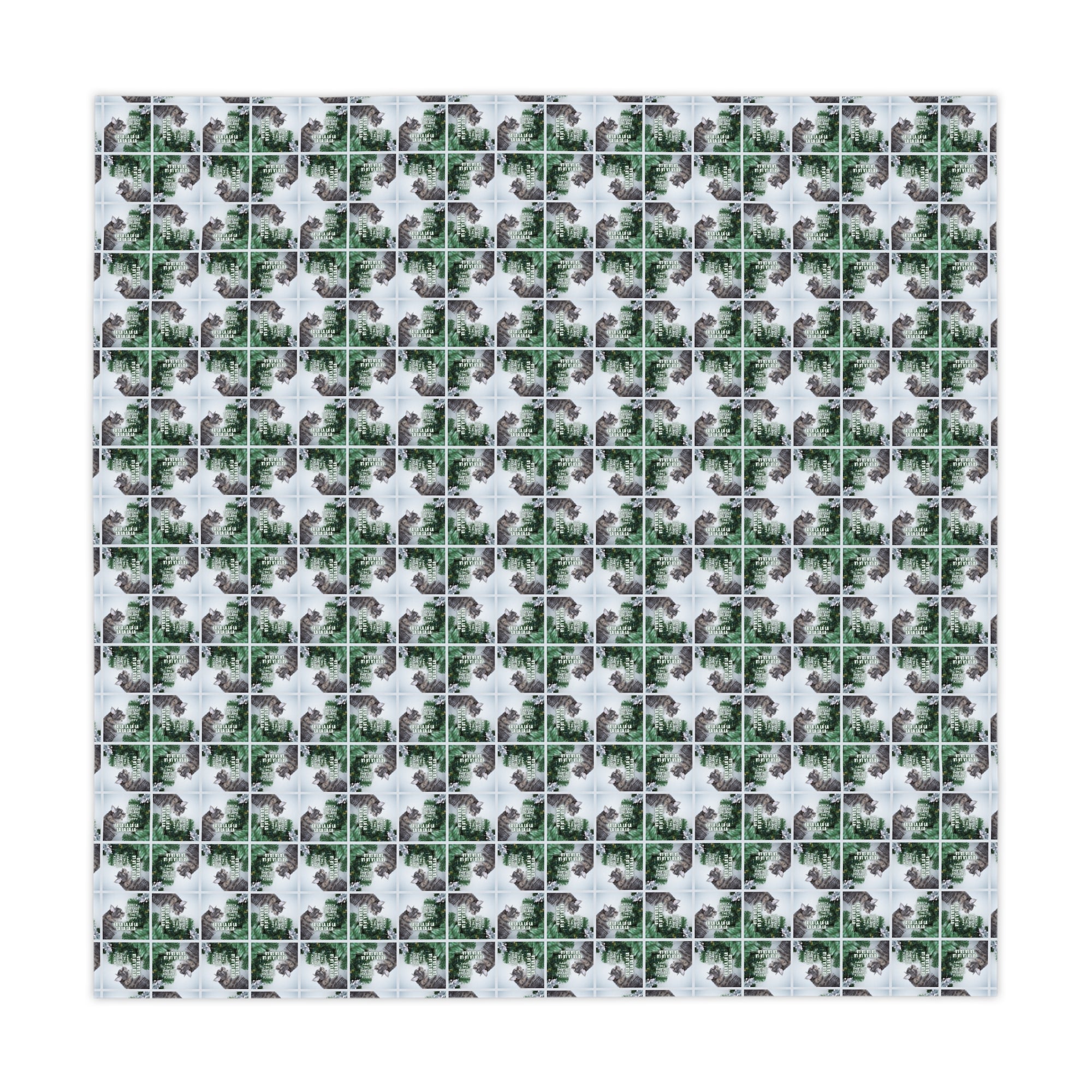 Wreck the Halls & Blame the Puppy Christmas Tablecloth