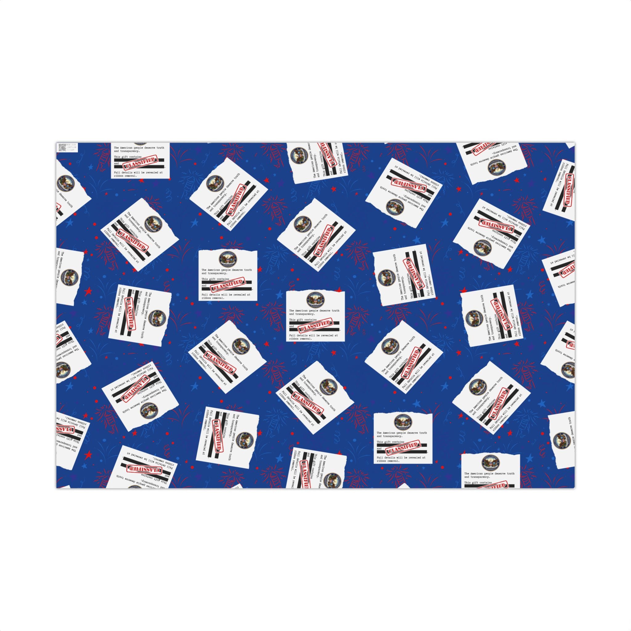 Classified Documents All-Occasion Gift Wrap – Redacted Files Political Satire Wrapping Paper