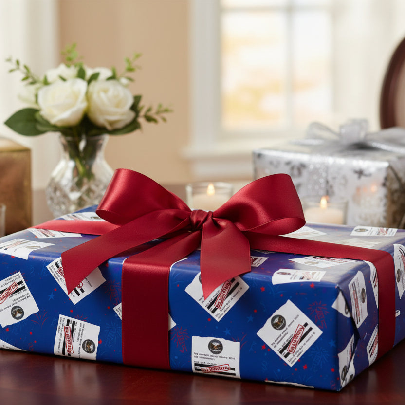 Classified Documents All-Occasion Gift Wrap – Redacted Files Political Satire Wrapping Paper