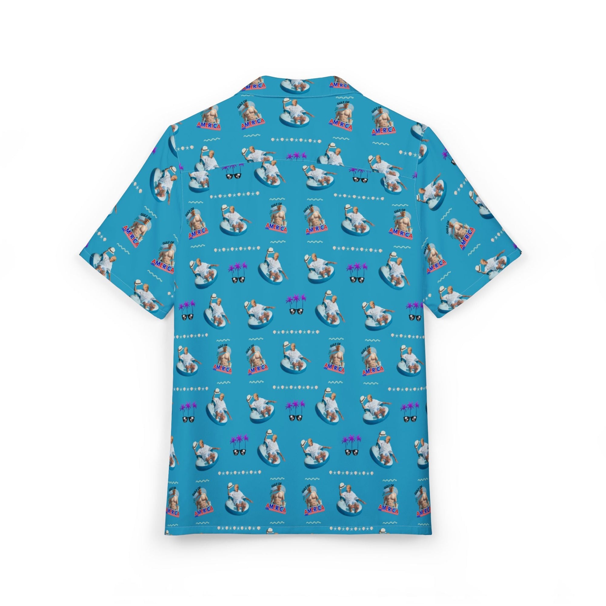Unisex Hawaiian Button-Down Shirt - Trump Gulf of America Design Printify