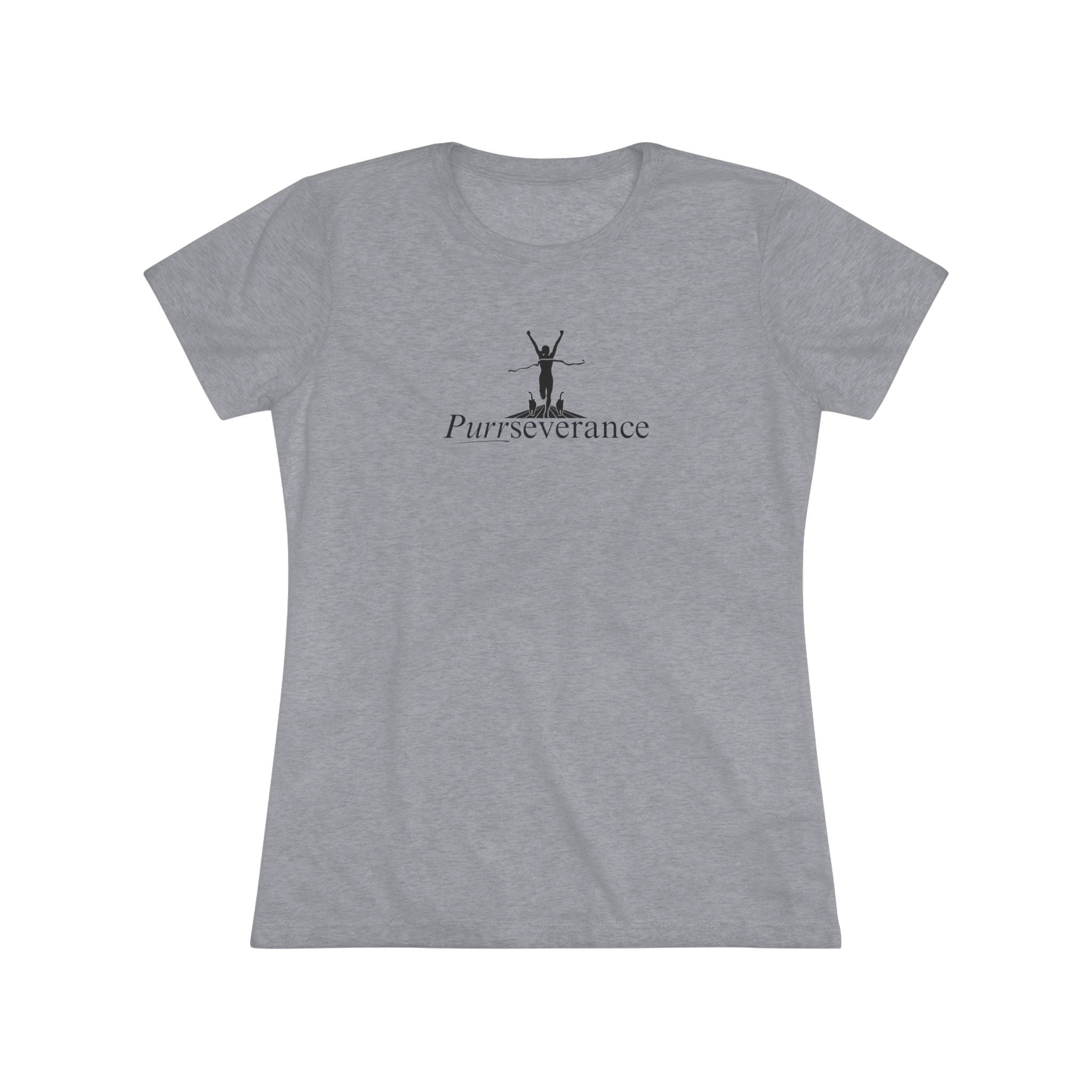 Photo depicting the ​Purrseverance Women's Triblend Tee from EpiAl's Shop.
