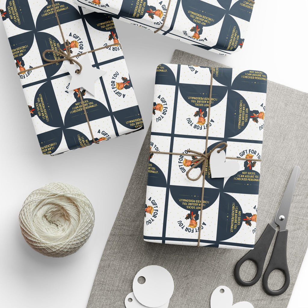 “Not Socks” Wrapping Paper — Political Parody Gift Wrap