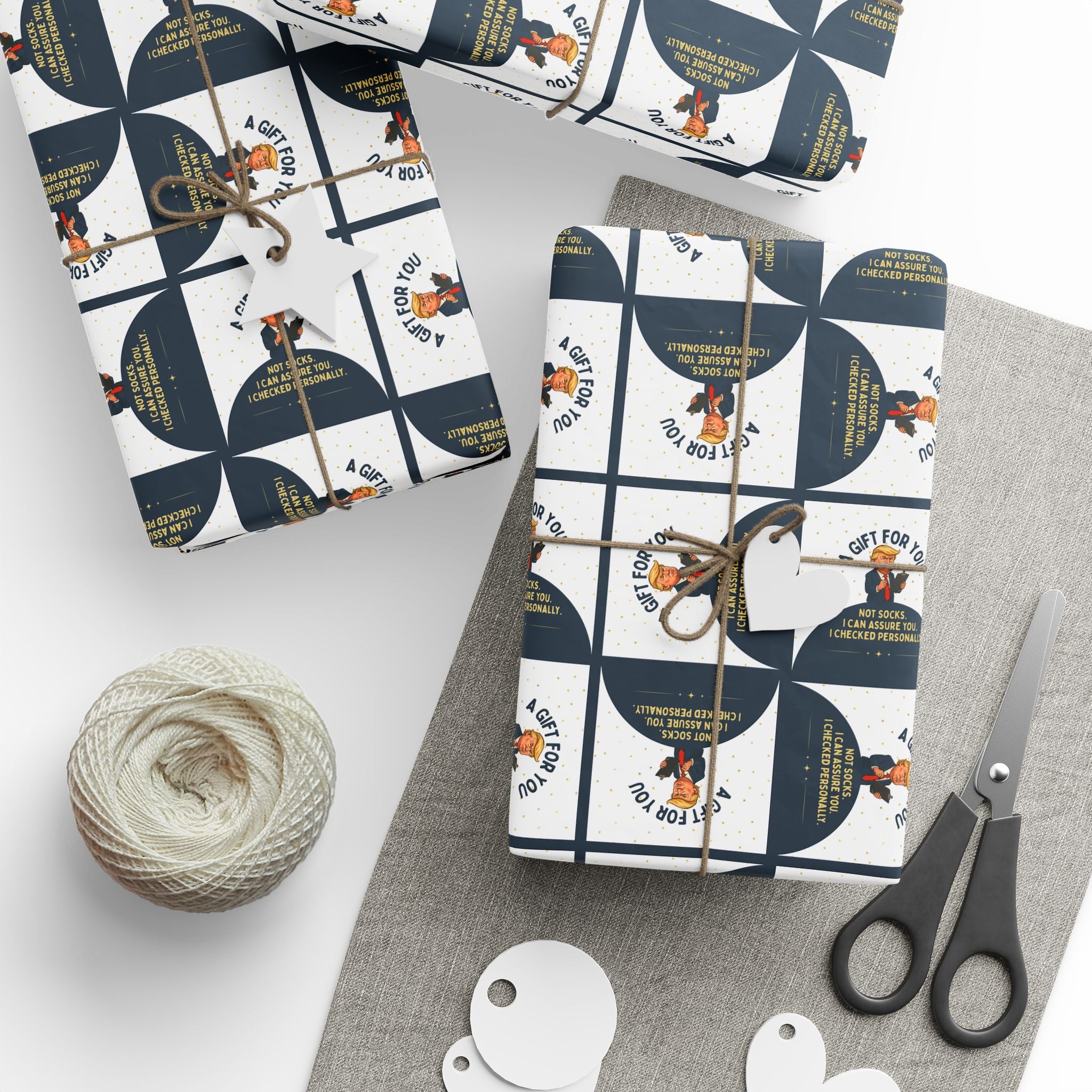 “Not Socks” Wrapping Paper — Political Parody Gift Wrap